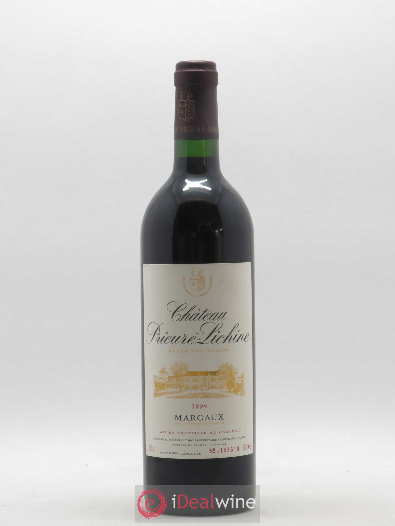 Château Prieuré Lichine 4ème Grand Cru Classé 1998 - Lot de 1 bouteille - 0