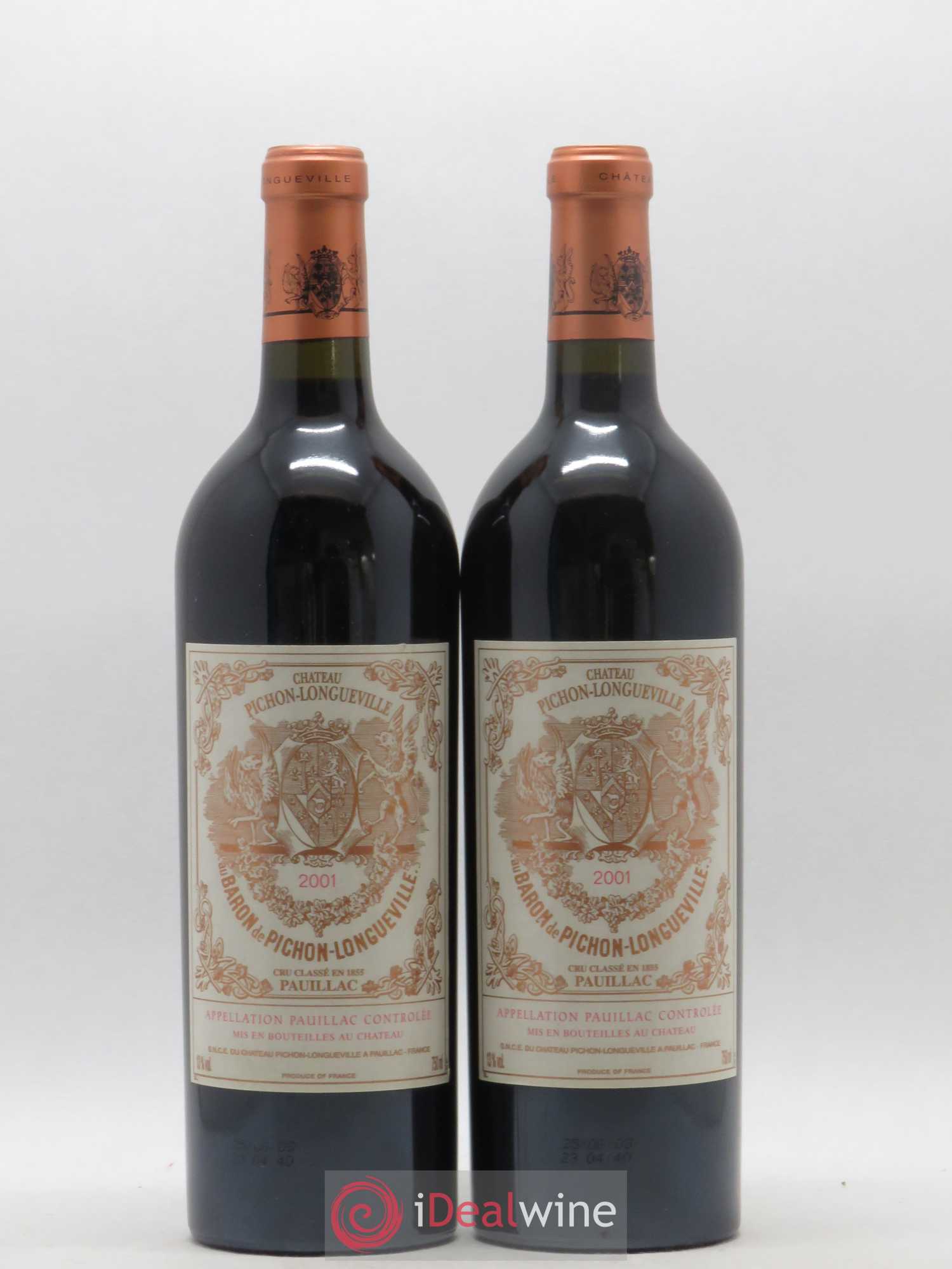 Pichon Longueville Baron 2ème Grand Cru Classé 2001 - Lot de 2 bouteilles - 0