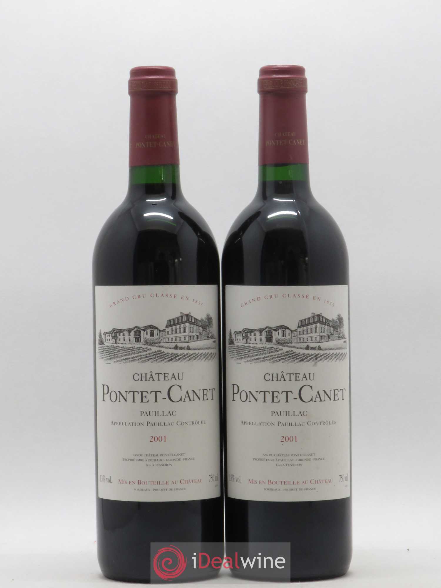 Château Pontet Canet 5ème Grand Cru Classé 2001 - Lot de 2 bouteilles - 0