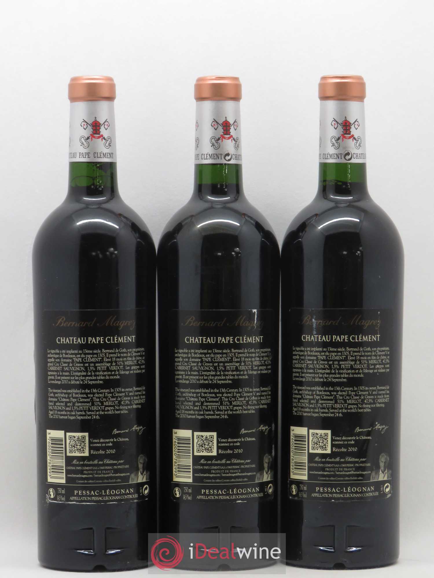 Château Pape Clément Cru Classé de Graves 2010 - Lot de 3 bouteilles - 1