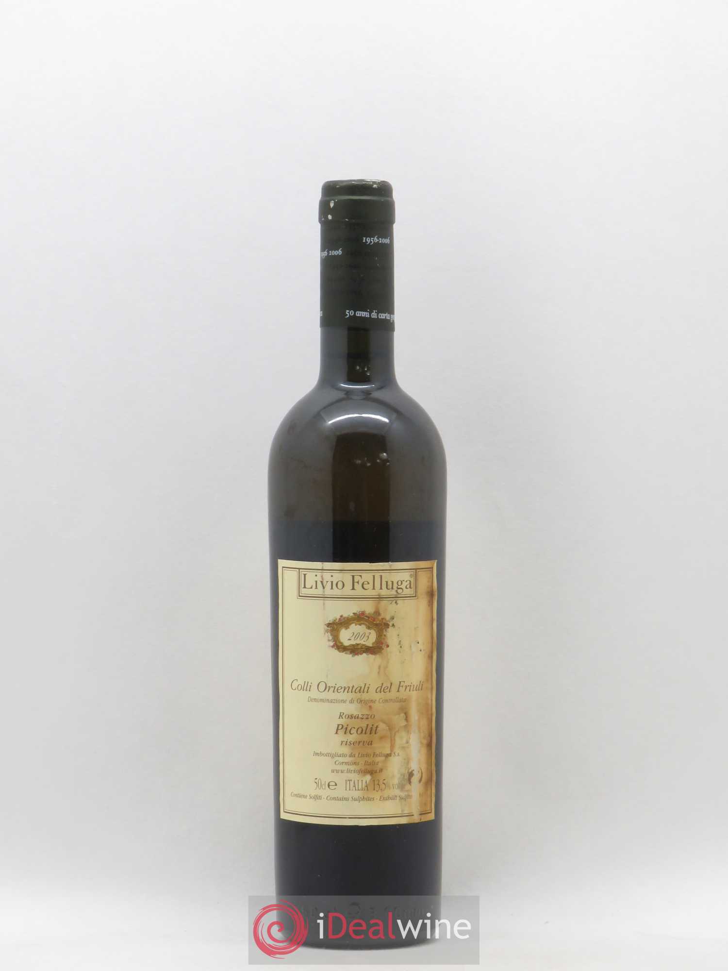 Italie Colli Orientali del Friuli Riserva Livio Felluga Picolit Rosazzo 50cl 2003 - Posten von 1 Flasche - 1