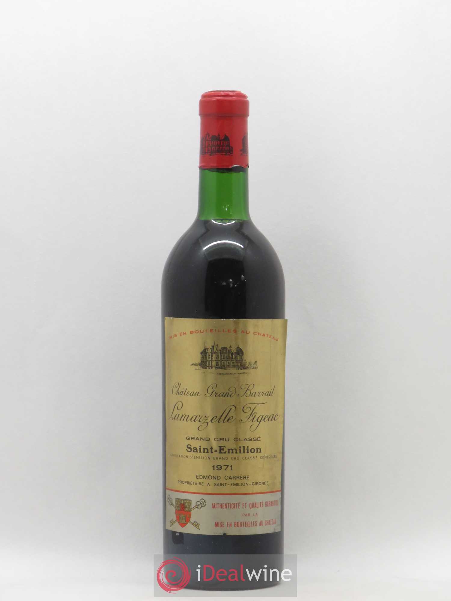 Château Grand Barrail Lamarzelle Figeac Grand Cru Classé 1971 - Posten von 1 Flasche - 0