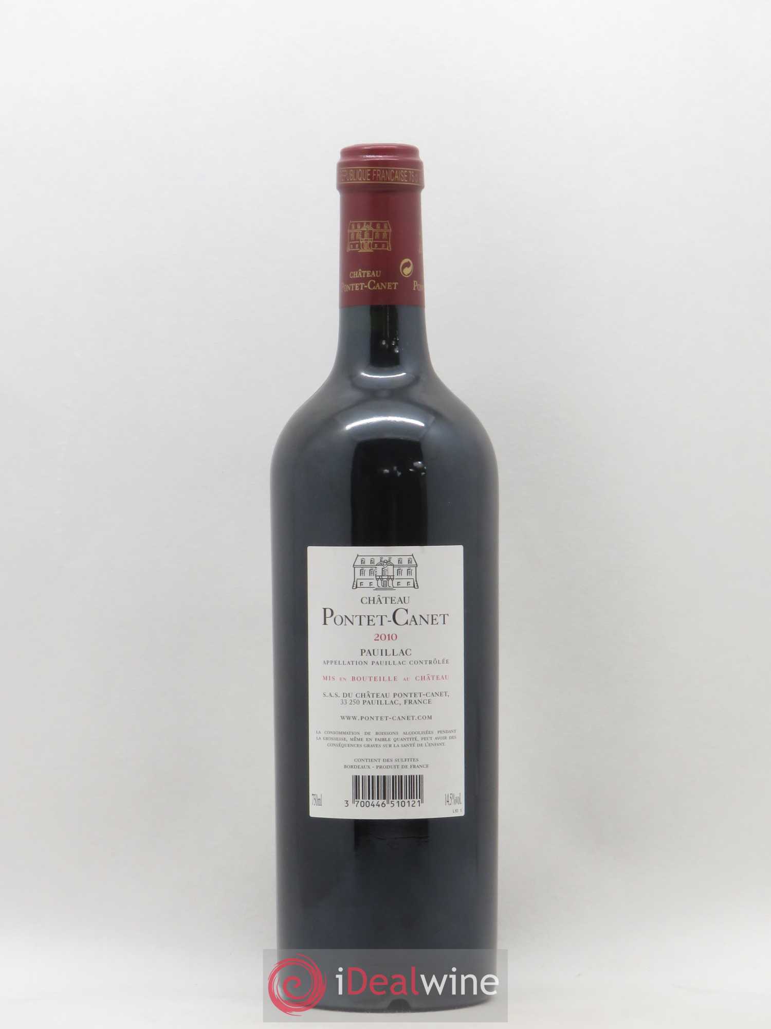 Château Pontet Canet 5ème Grand Cru Classé 2010 - Lot de 1 bouteille - 1