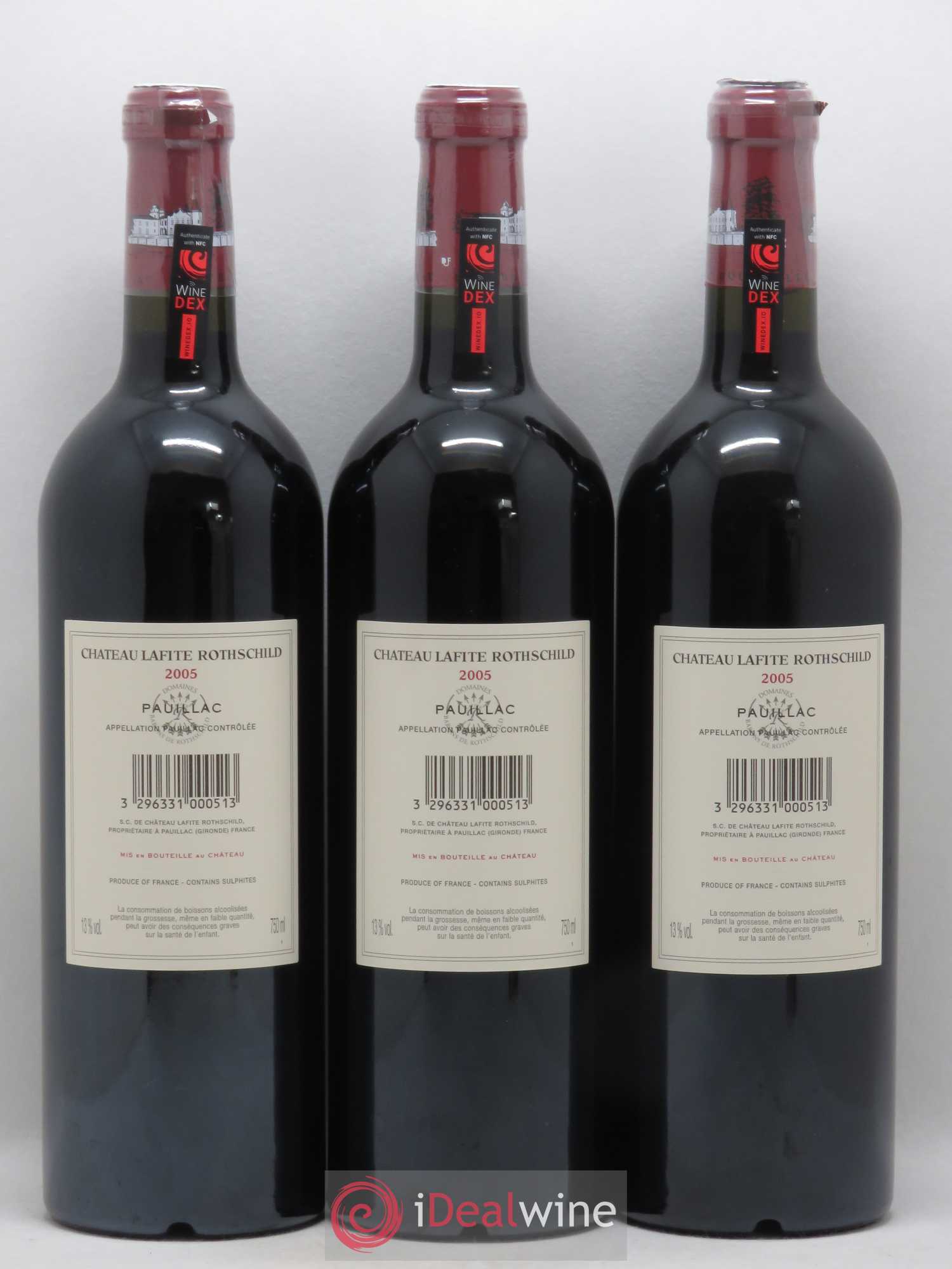 Château Lafite Rothschild 1er Grand Cru Classé 2005 - Lot de 3 bouteilles - 1