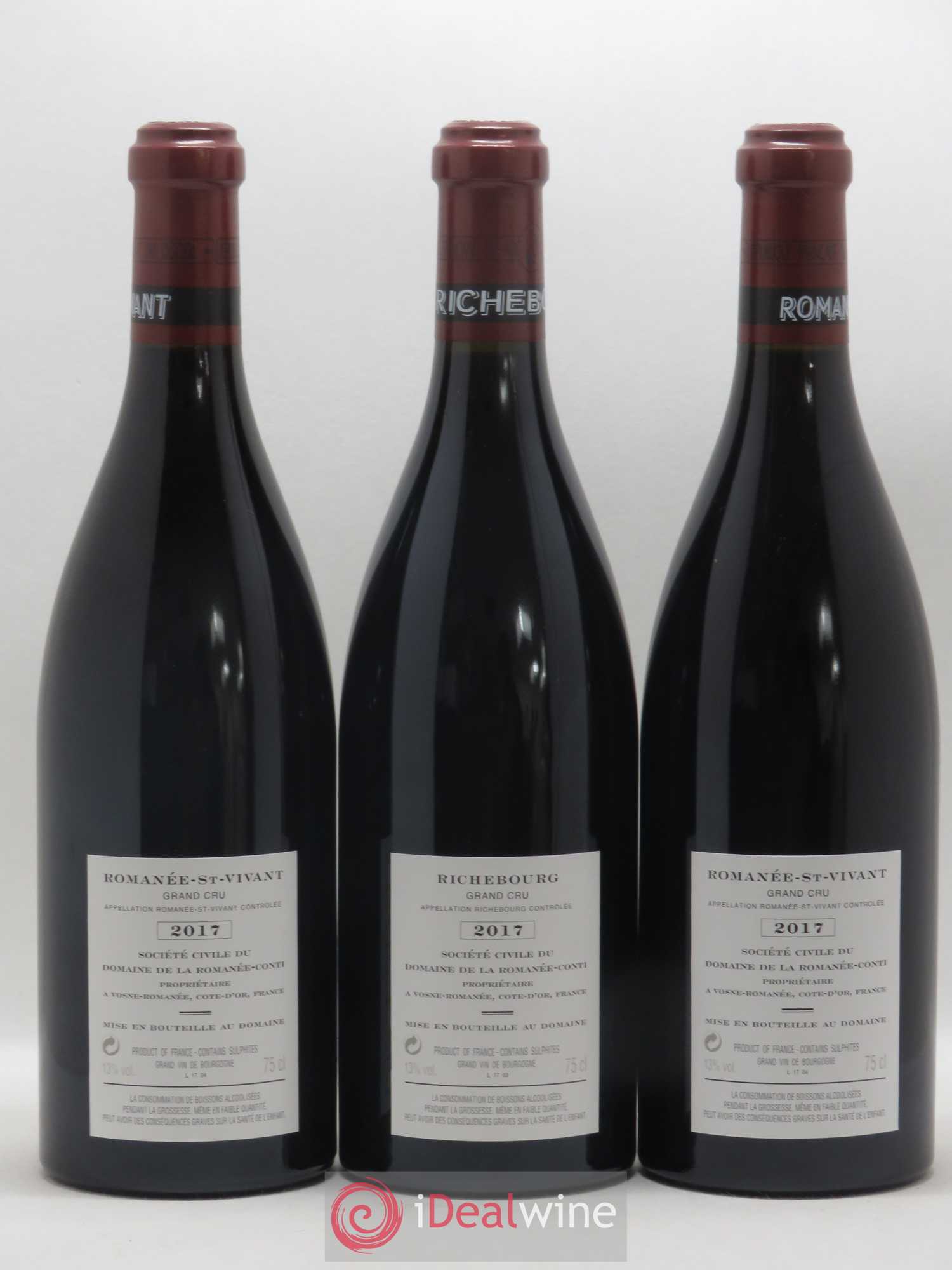 Assortiment 2017 du Domaine de la Romanée-Conti Domaine de la Romanée-Conti 1 Romanée-Conti Grand Cru - 4 La Tâche Grand Cru - 3 Richebourg Grand Cru - 4 Romanée-Saint-Vivant Grand Cru 2017 - Lot de 1 bouteille - 2