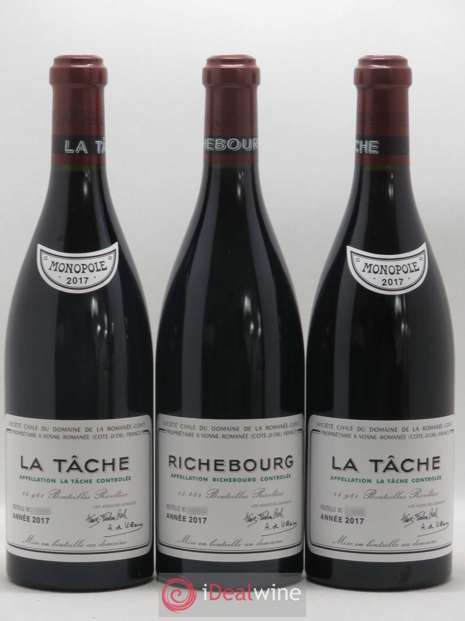 Assortiment 2017 du Domaine de la Romanée-Conti Domaine de la Romanée-Conti 1 Romanée-Conti Grand Cru - 4 La Tâche Grand Cru - 3 Richebourg Grand Cru - 4 Romanée-Saint-Vivant Grand Cru 2017 - Lot de 1 bouteille - 5