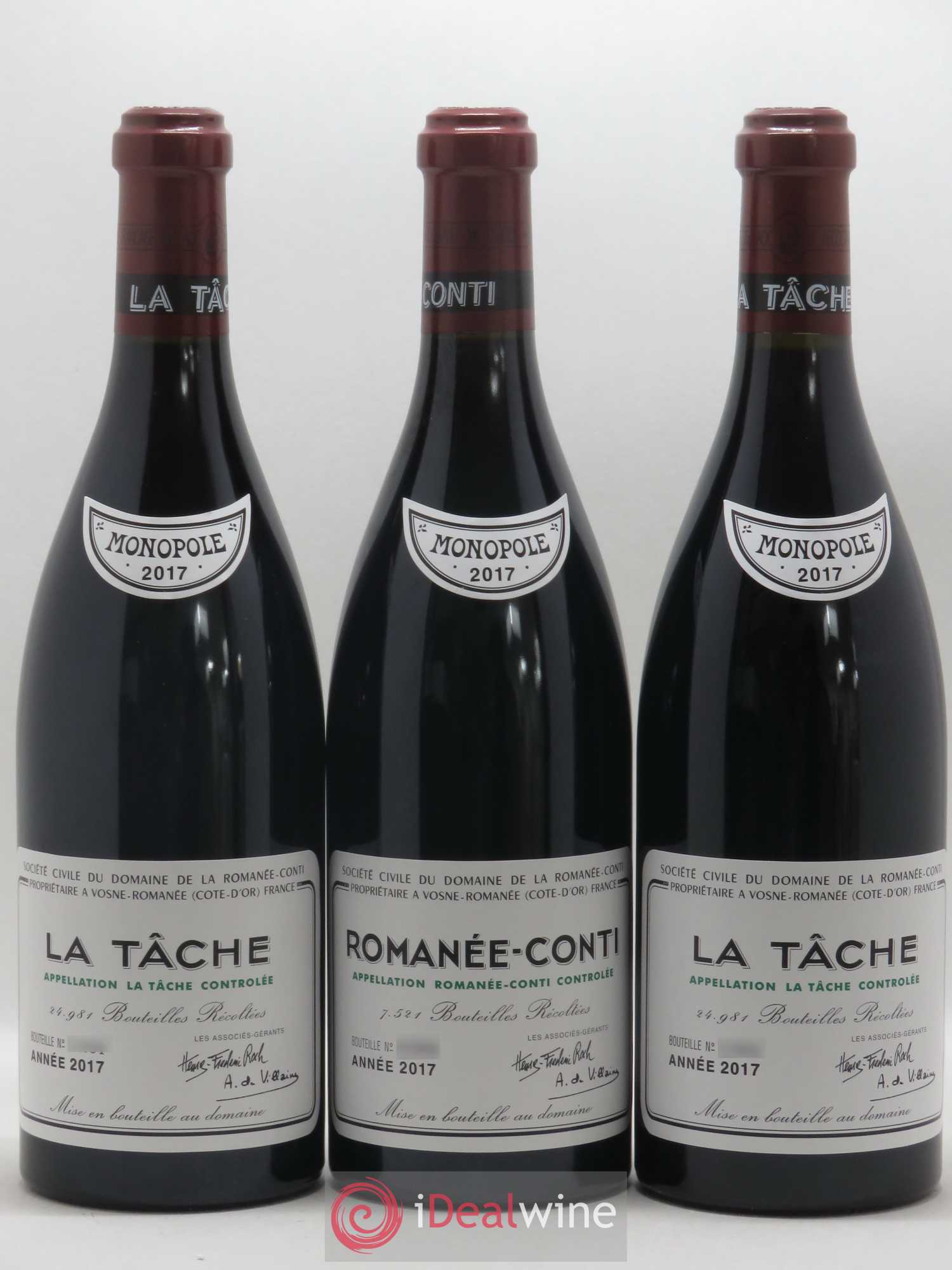Assortiment 2017 du Domaine de la Romanée-Conti Domaine de la Romanée-Conti 1 Romanée-Conti Grand Cru - 4 La Tâche Grand Cru - 3 Richebourg Grand Cru - 4 Romanée-Saint-Vivant Grand Cru 2017 - Lot de 1 bouteille - 7