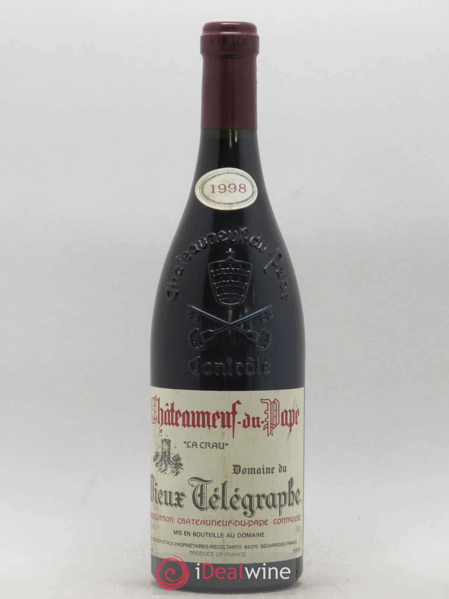 Châteauneuf-du-Pape Vieux Télégraphe (Domaine du) Vignobles Brunier 1998 - Lot de 1 bouteille - 0