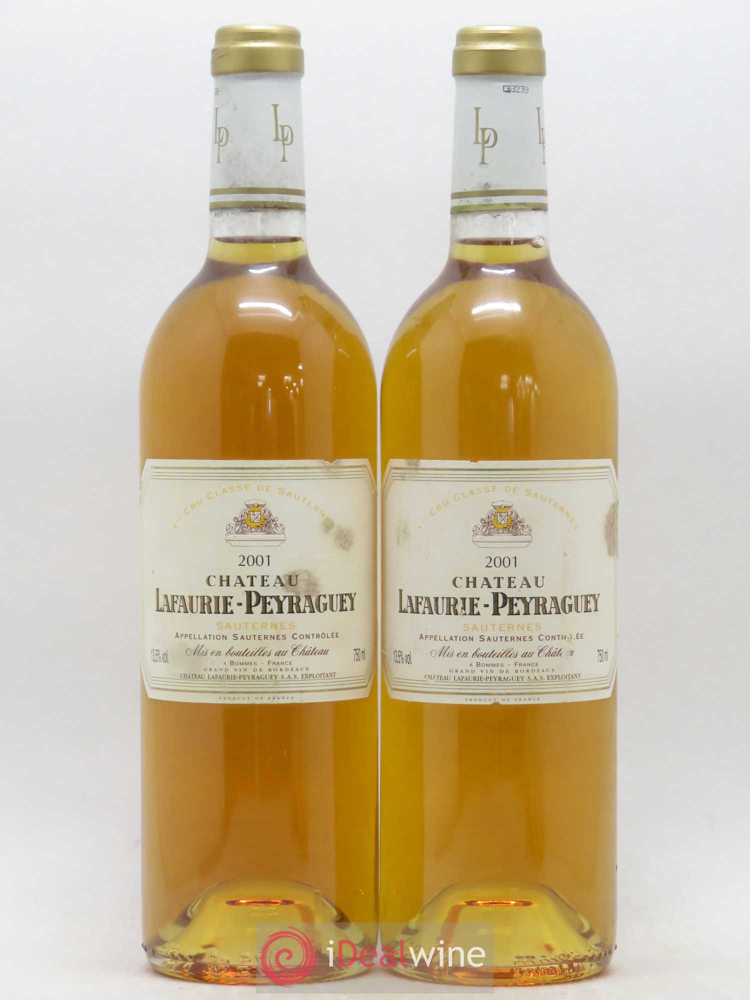 Château Lafaurie-Peyraguey 1er Grand Cru Classé 2001 - Lotto di 2 bottiglie - 0