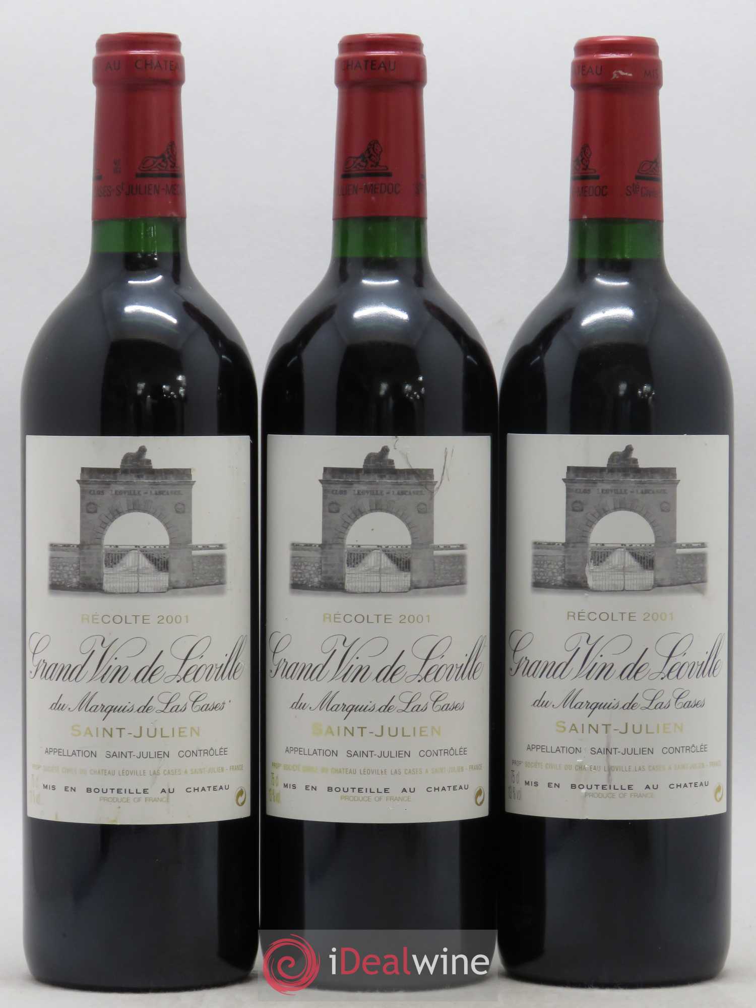 Château Léoville Las Cases 2ème Grand Cru Classé 2001 - Lot de 3 bouteilles - 0