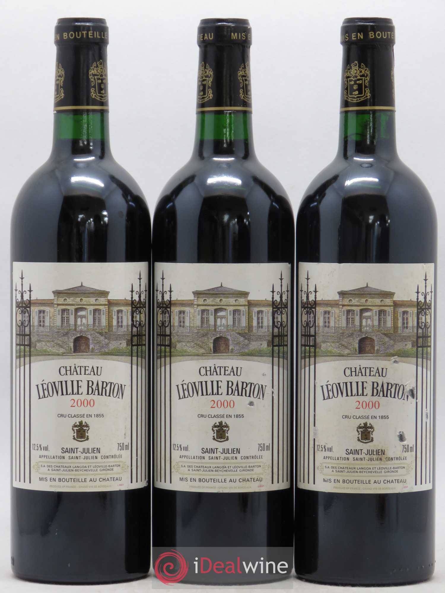 Château Léoville Barton 2ème Grand Cru Classé 2000 - Lot de 3 bouteilles - 0