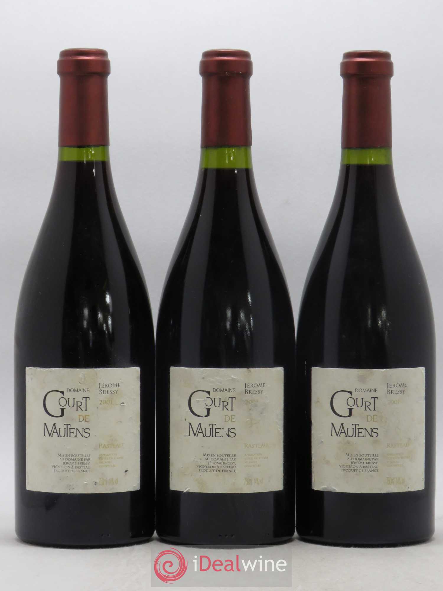Rasteau Domaine Gourt de Mautens - Jérôme Bressy 2001 - Lot de 3 bouteilles - 0