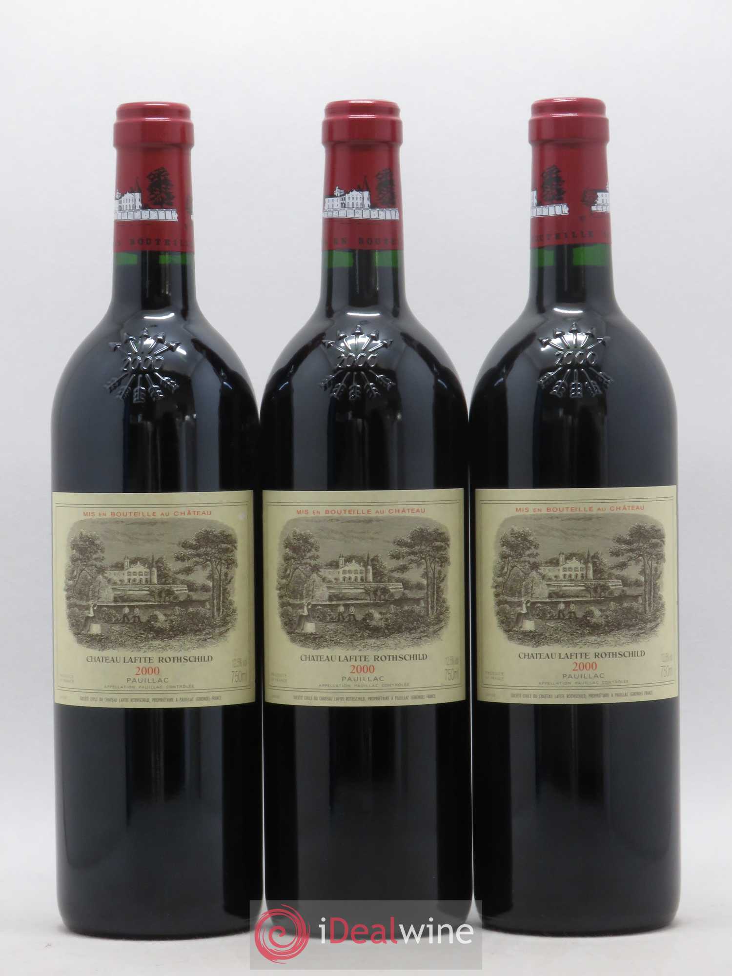 Château Lafite Rothschild 1er Grand Cru Classé 2000 - Lot de 3 bouteilles - 0