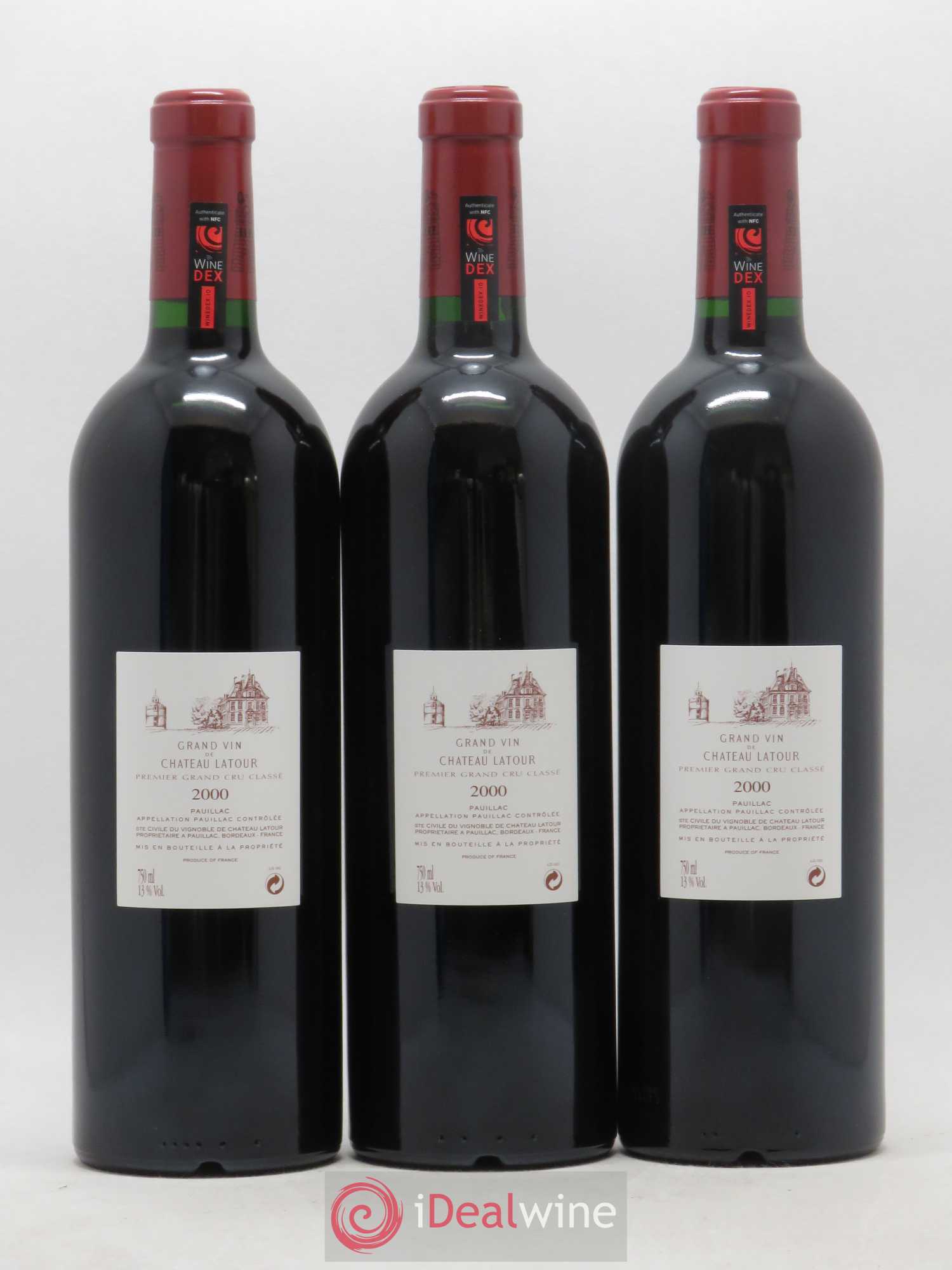 Château Latour 1er Grand Cru Classé 2000 - Lot de 3 bouteilles - 1