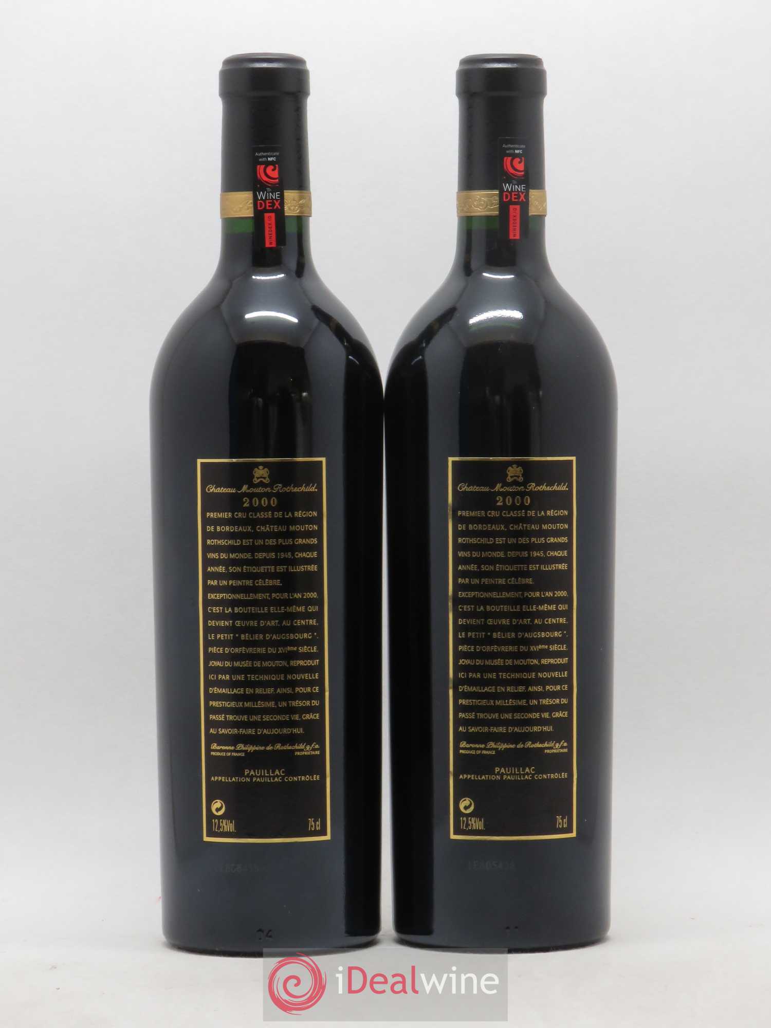 Château Mouton Rothschild 1er Grand Cru Classé 2000 - Lot de 2 bouteilles - 1