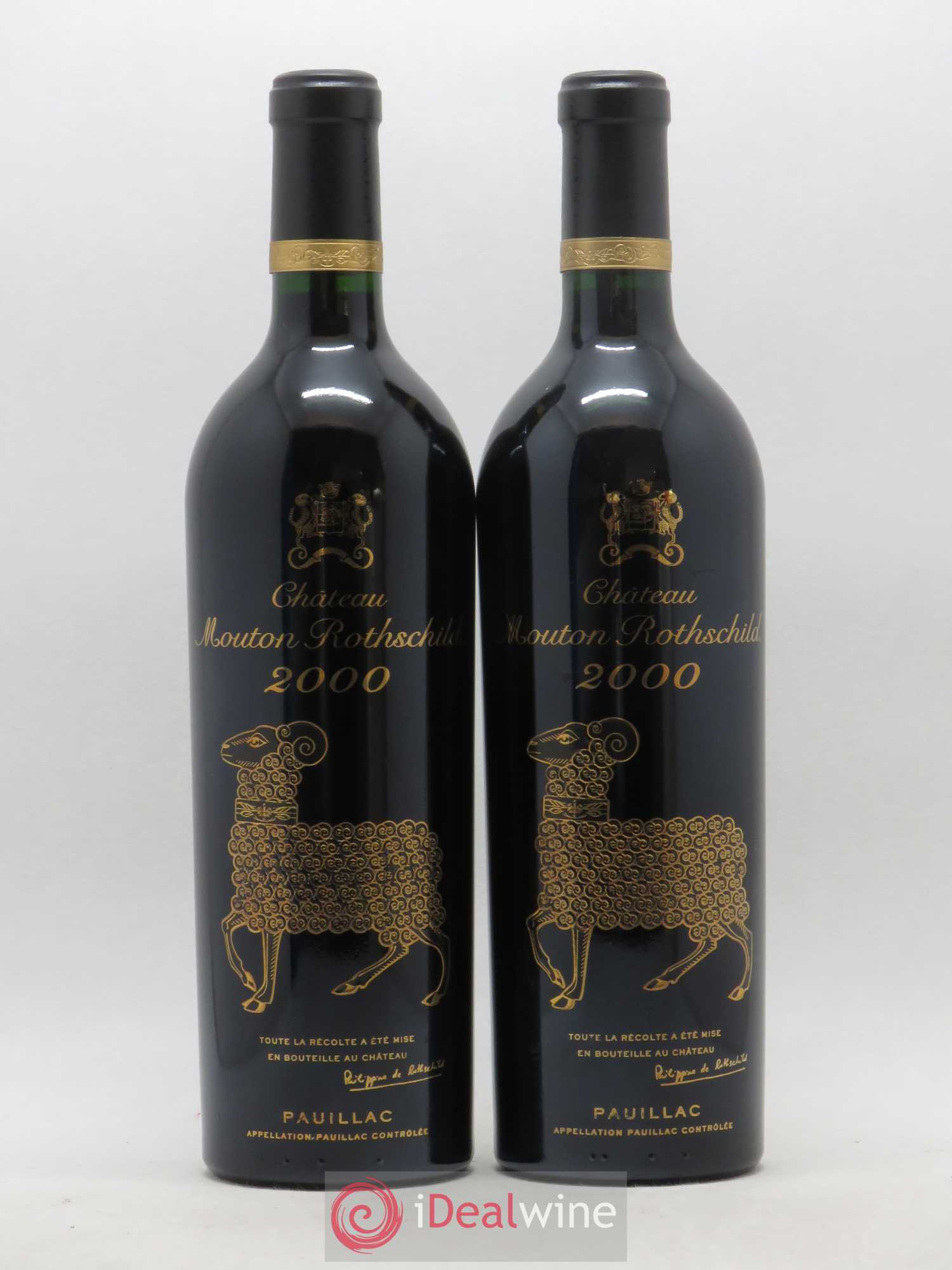 Château Mouton Rothschild 1er Grand Cru Classé 2000 - Lot de 2 bouteilles - 0
