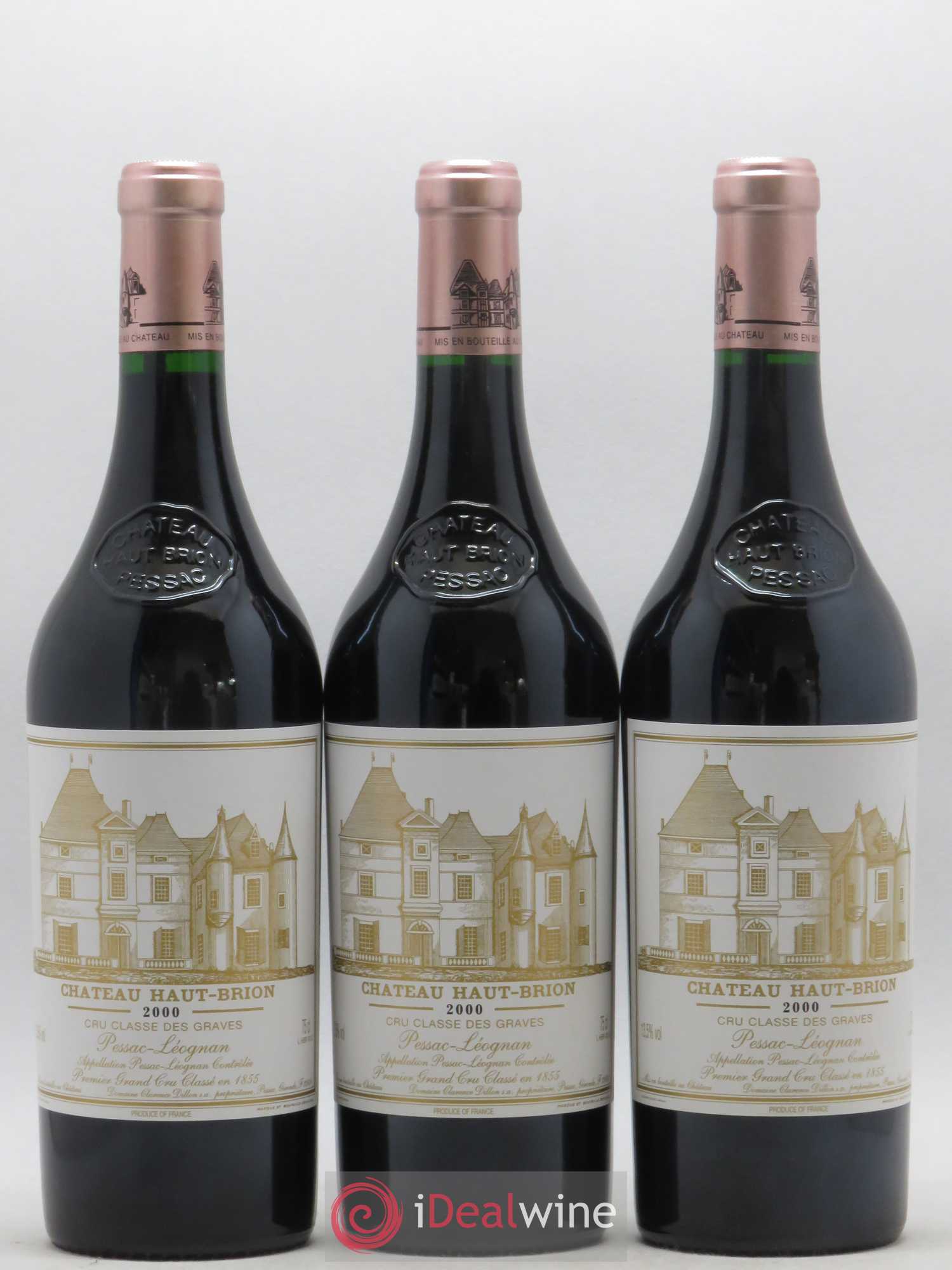 Château Haut Brion 1er Grand Cru Classé 2000 - Lot de 3 bouteilles - 0