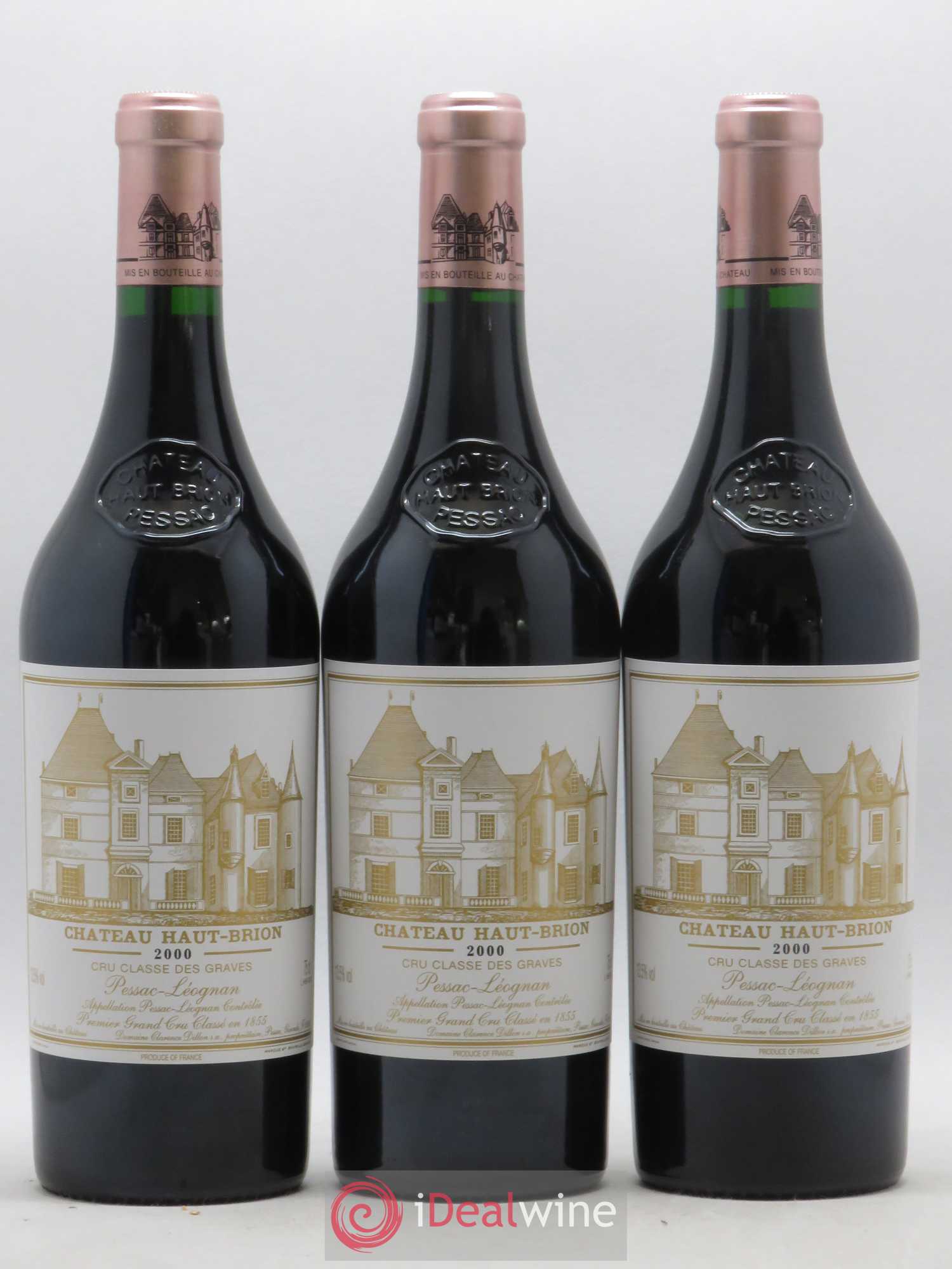 Château Haut Brion 1er Grand Cru Classé 2000 - Lot de 3 bouteilles - 0