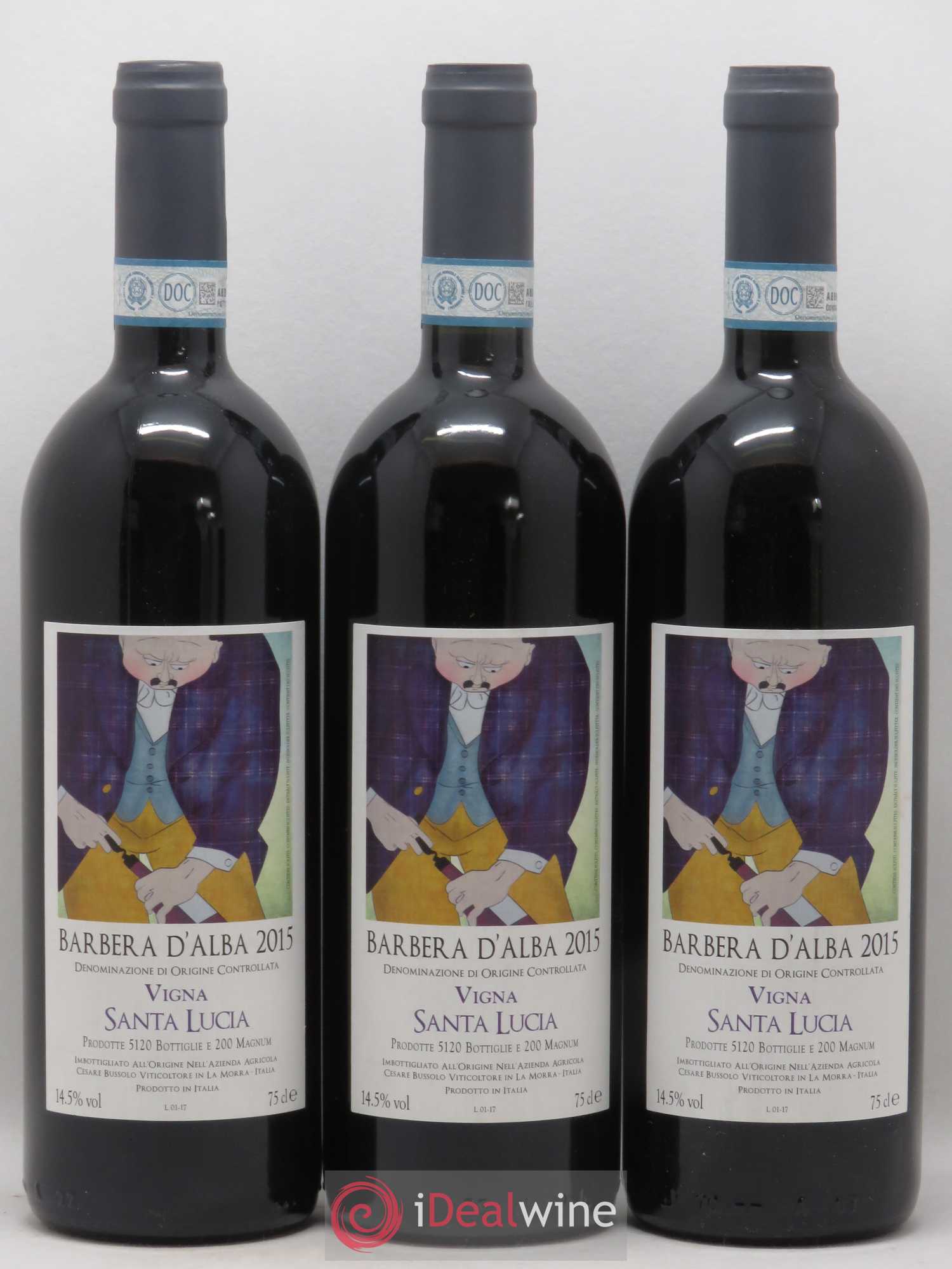 Barbera d'Alba DOC Santa Lucia Cesare Bussolo 2015 - Posten von 3 Flaschen - 0