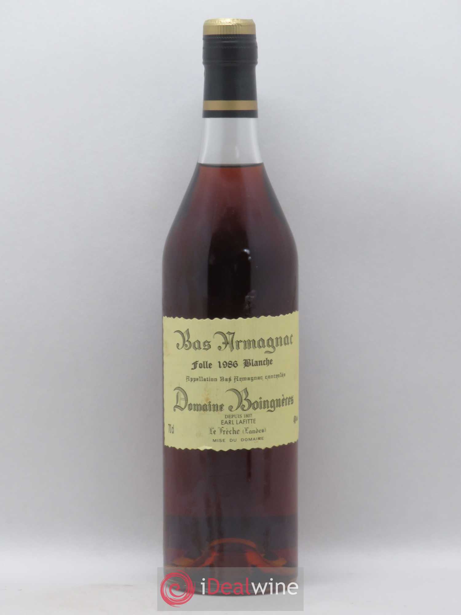 Bas-Armagnac Folle blanche Boingneres 1986 - Posten von 1 Flasche - 0