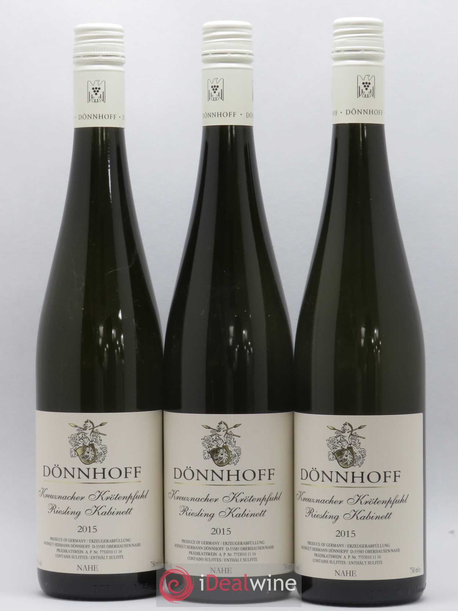Riesling Donnhoff Kabinett Kreuznacher Krotenpfuhl Nahe 2015 - Posten von 3 Flaschen - 0