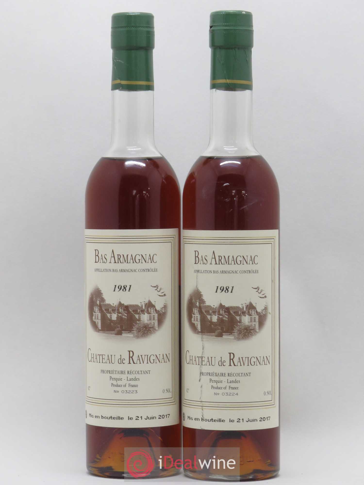 Bas-Armagnac Château Ravignan 50 Cl 1981 - Lot de 2 bouteilles - 0
