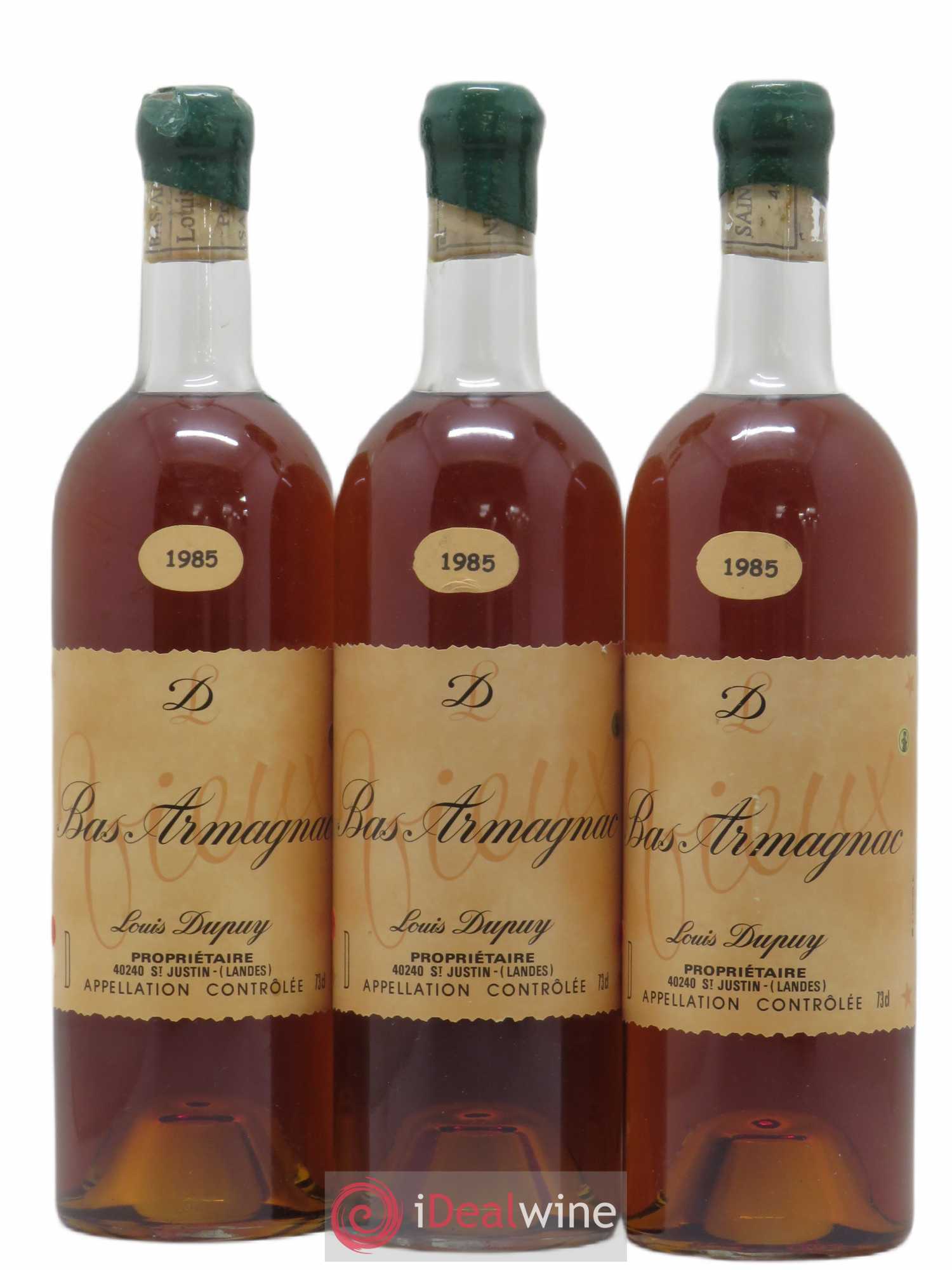 Bas-Armagnac Louis Dupuy 1985 - Lot de 3 bouteilles - 0