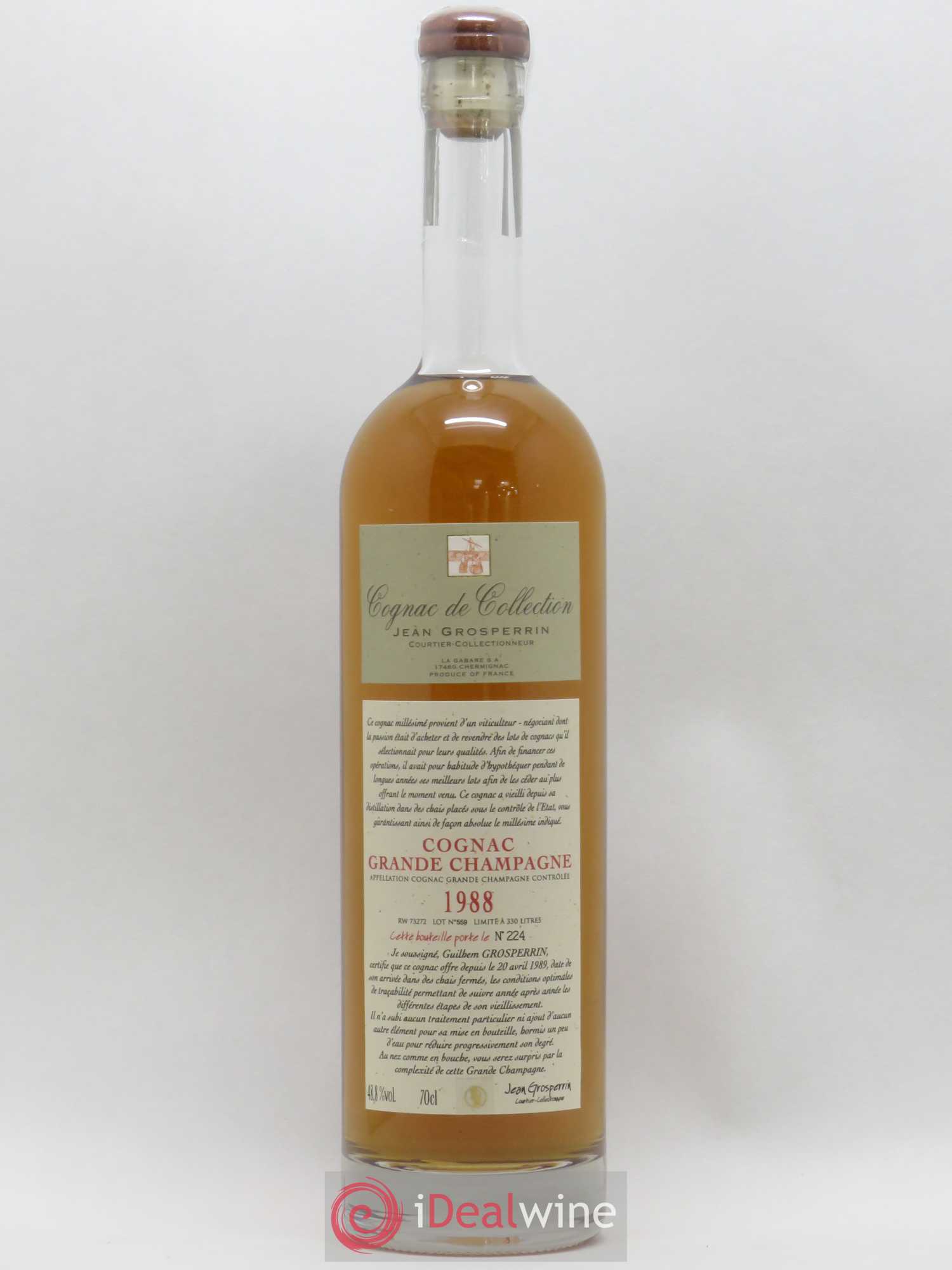 Cognac Grande Champagne Gabare Grosperrin 1988 - Posten von 1 Flasche - 0