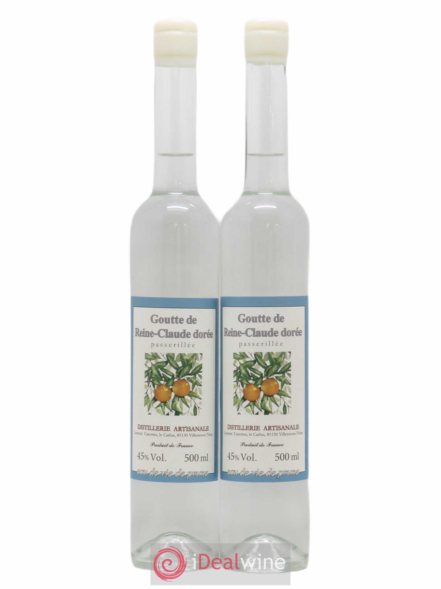 Alcools divers Reine Claude dorée Laurent Cazottes Eau de vie de Prune 50 Cl 2016 - Lotto di 2 bottiglie - 0