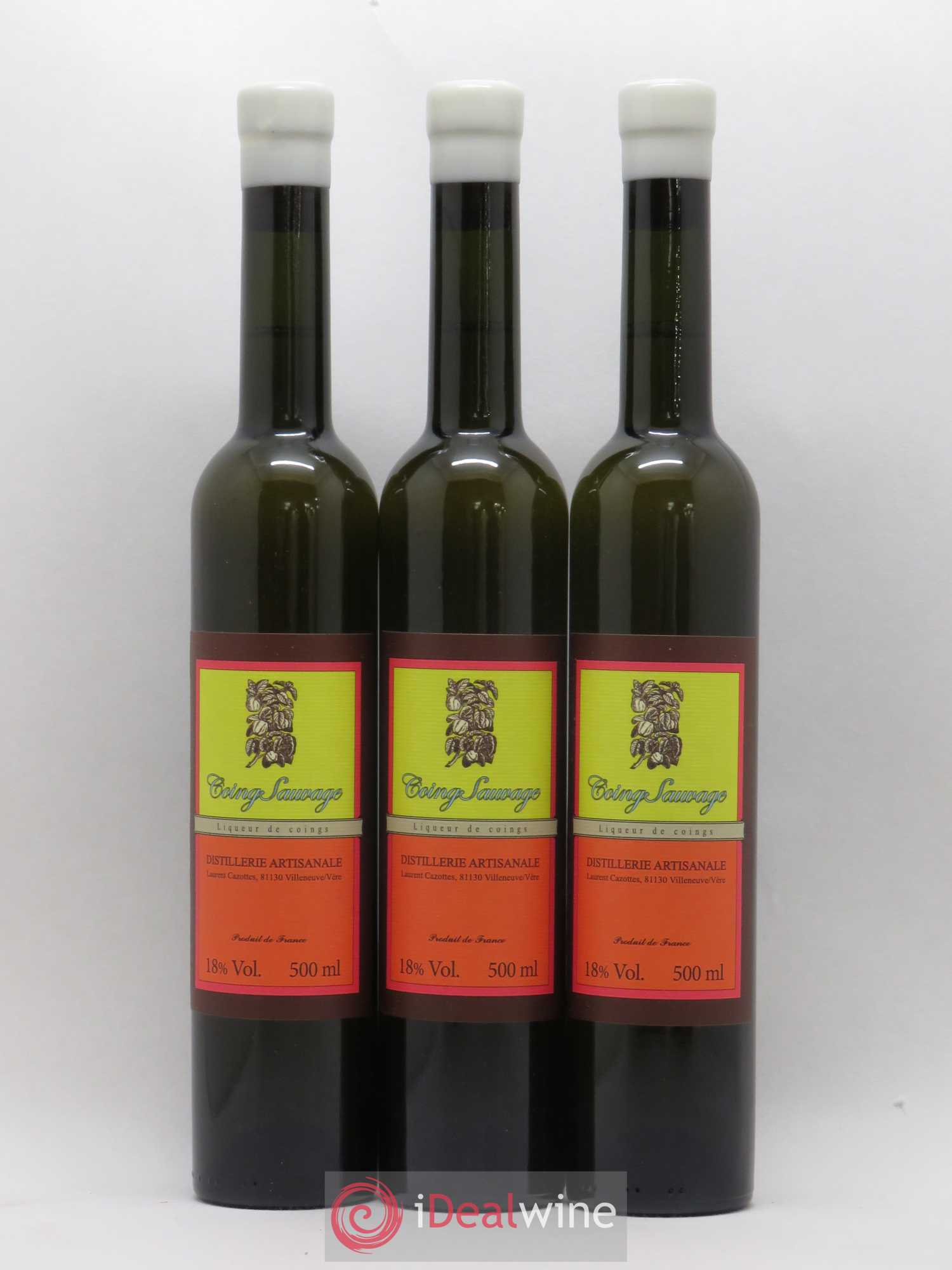 Alcools divers Liqueur de Coing Sauvage Laurent Cazottes 50 cl 2015 - Posten von 3 Flaschen - 0