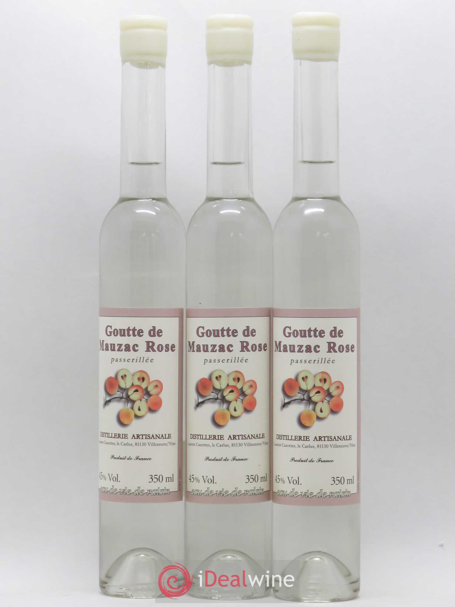 Alcools divers Goutte de Mauzac Rose Laurent Cazottes Eau de vie de Raisin - Posten von 3 Demi-Flaschen - 0