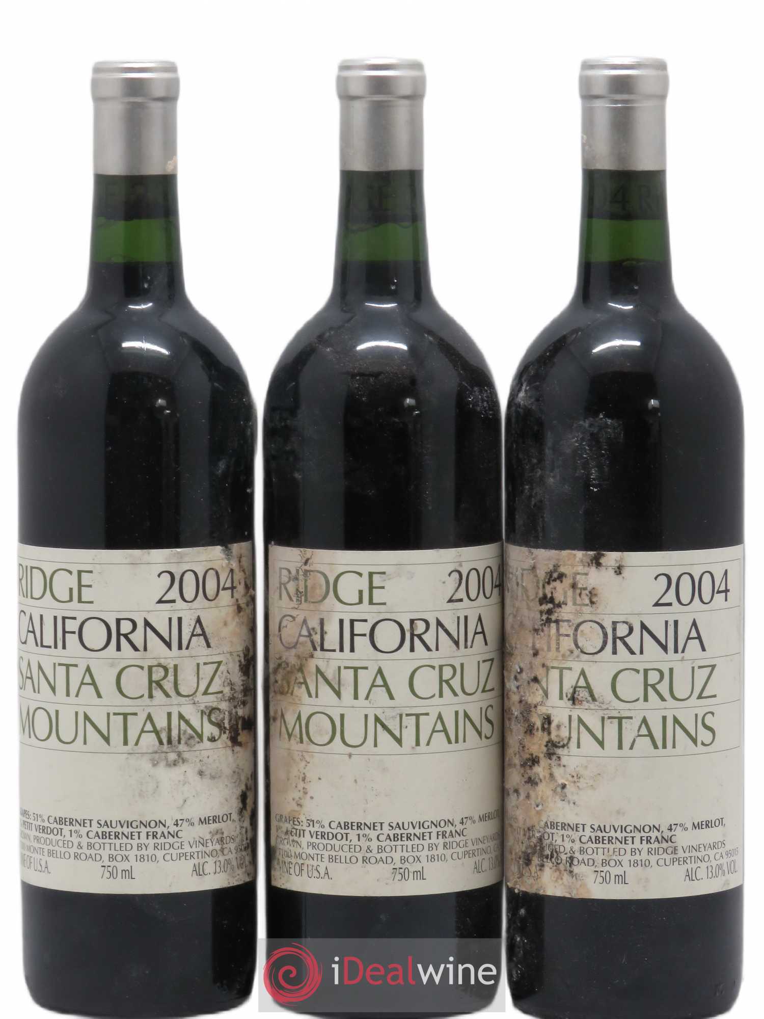 USA Ridge Santa Cruz 2004 - Lot of 3 bottles - 0