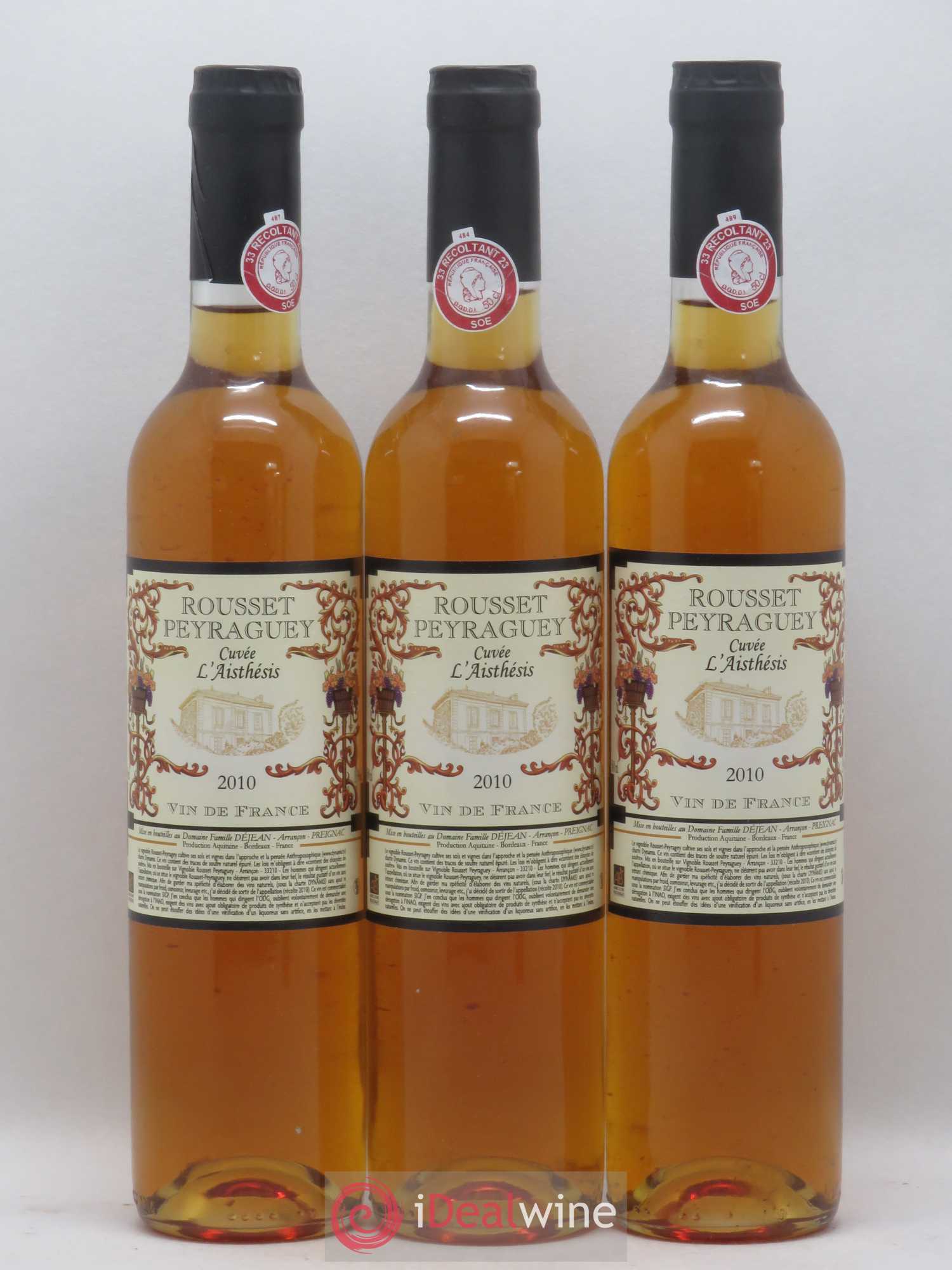 Rousset Peyraguey L'Aisthésis Cuvée de L'Aisthésis/50cl 2010 - Lotto di 3 bottiglie - 0