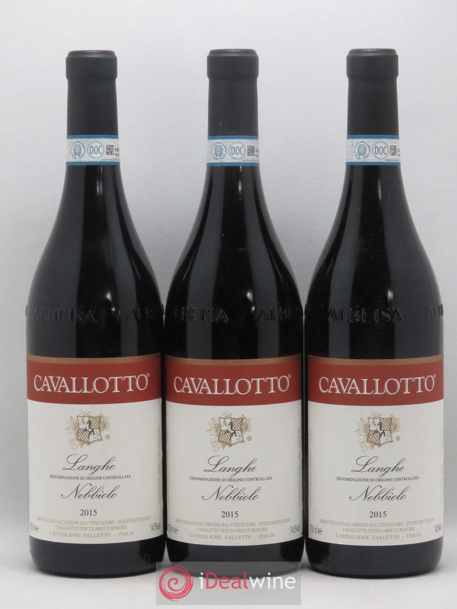 Langhe DOC Nebbiolo Cavallotto 2015 - Lot de 3 bouteilles - 0