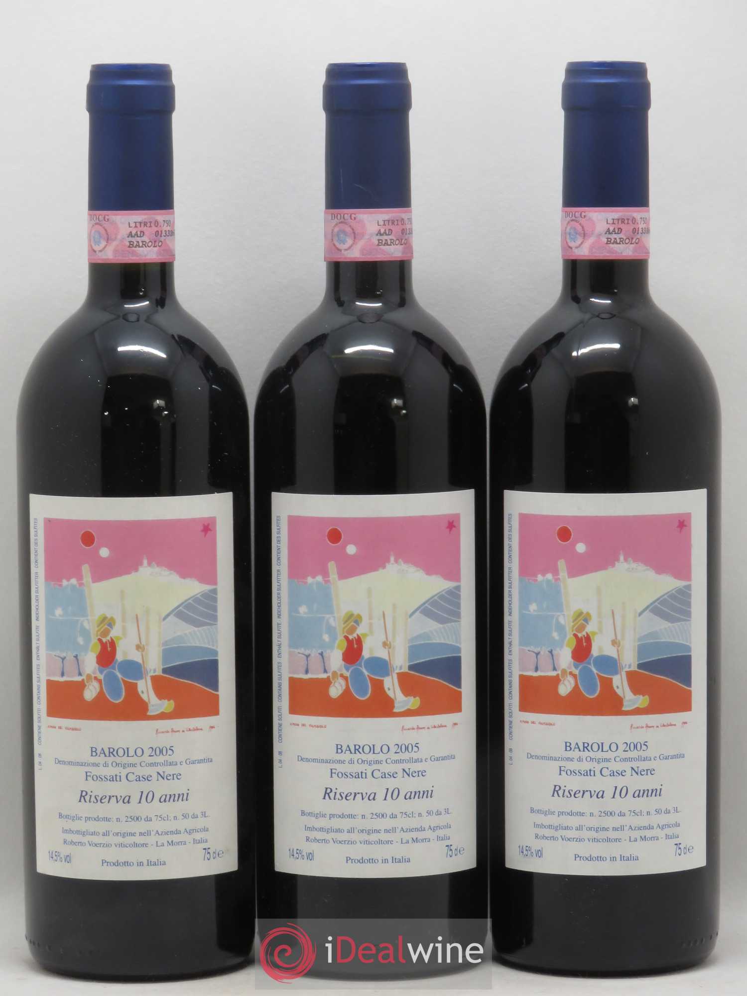 Barolo Fossati Case Nere Riserva 10 anni R. Voerzio 2005 - Lot de 3 bouteilles - 0