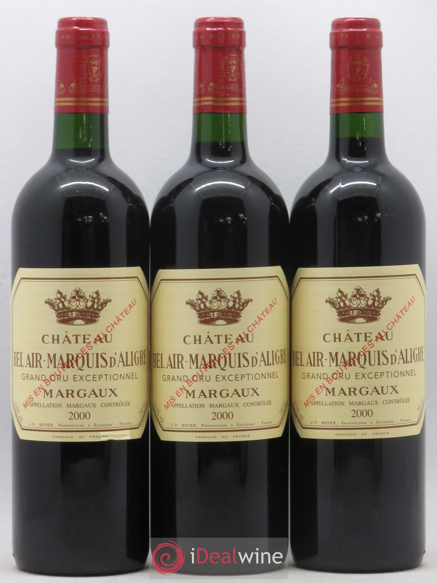 Château Bel Air Marquis d'Aligre 2000 - Lot de 3 bouteilles - 0