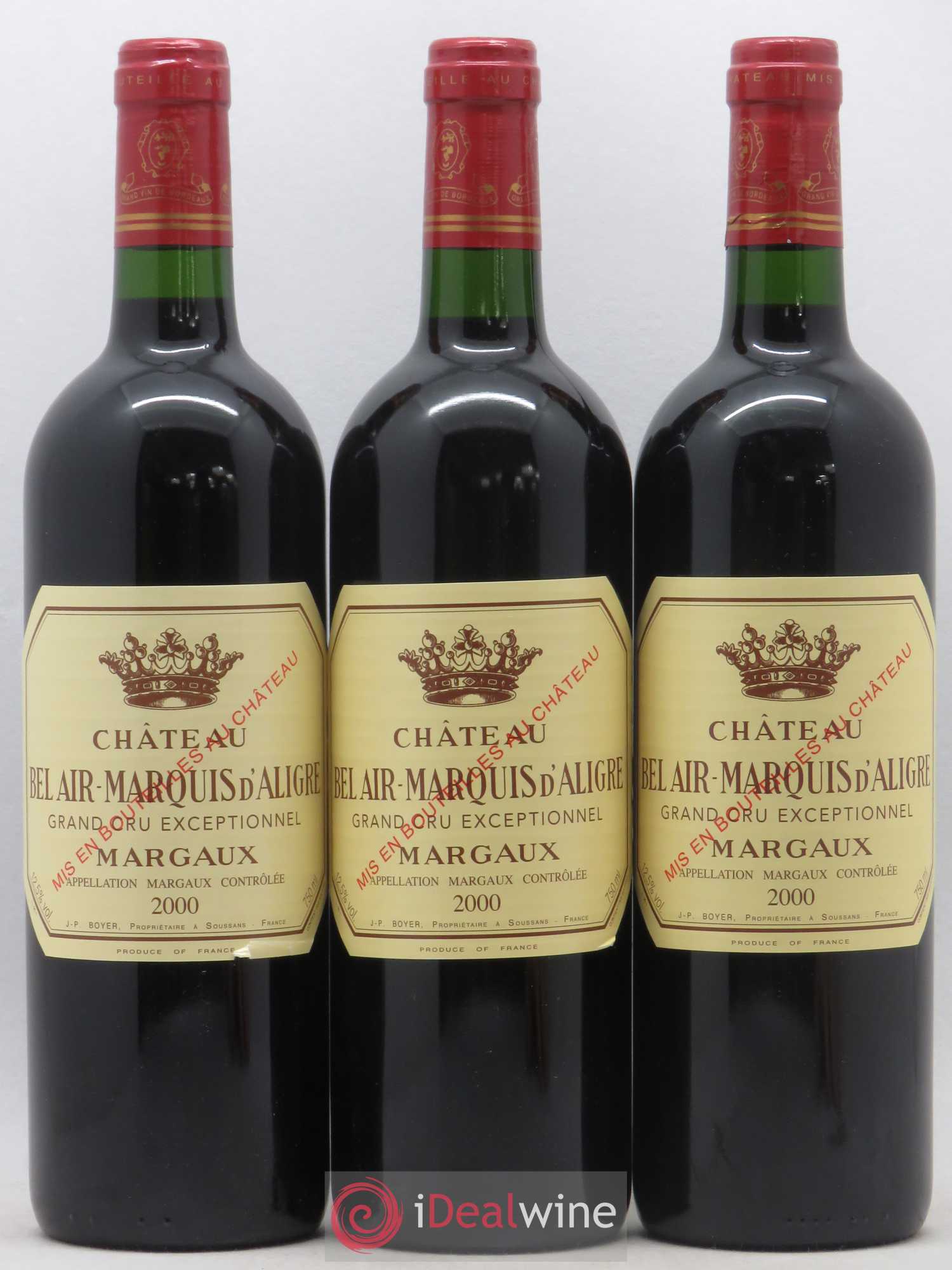 Château Bel Air Marquis d'Aligre 2000 - Lot de 3 bouteilles - 0