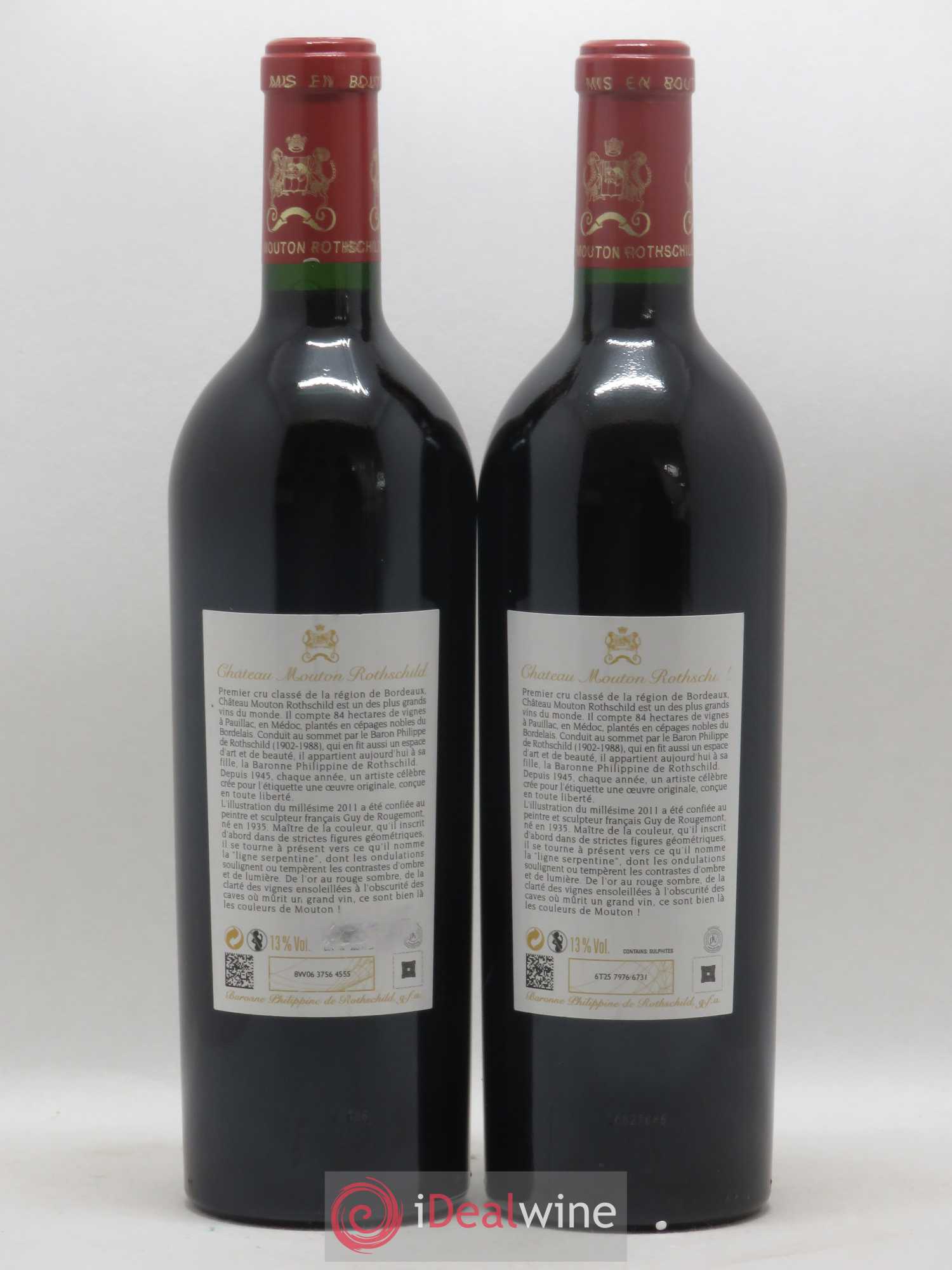 Château Mouton Rothschild 1er Grand Cru Classé 2011 - Lot de 2 bouteilles - 1
