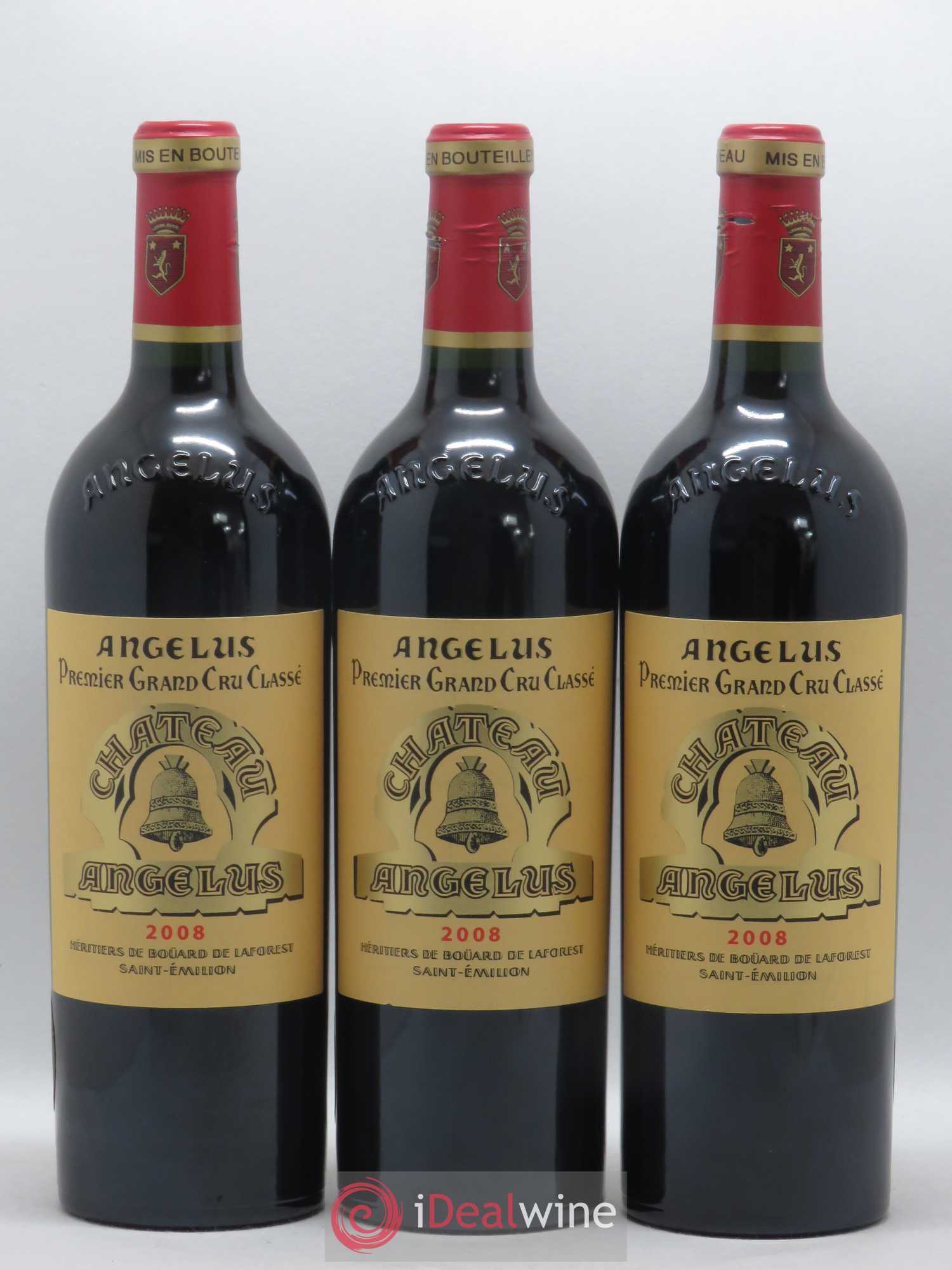 Château Angélus 1er Grand Cru Classé A 2008 - Lot de 3 bouteilles - 0
