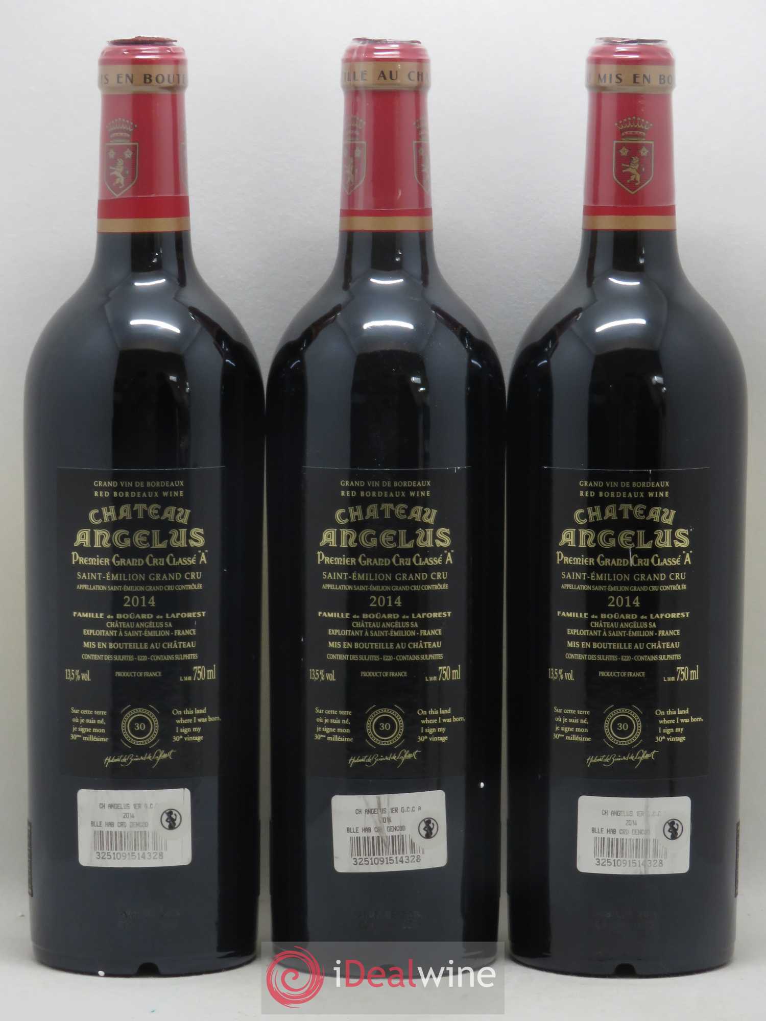 Château Angélus 1er Grand Cru Classé A 2014 - Lot de 3 bouteilles - 1