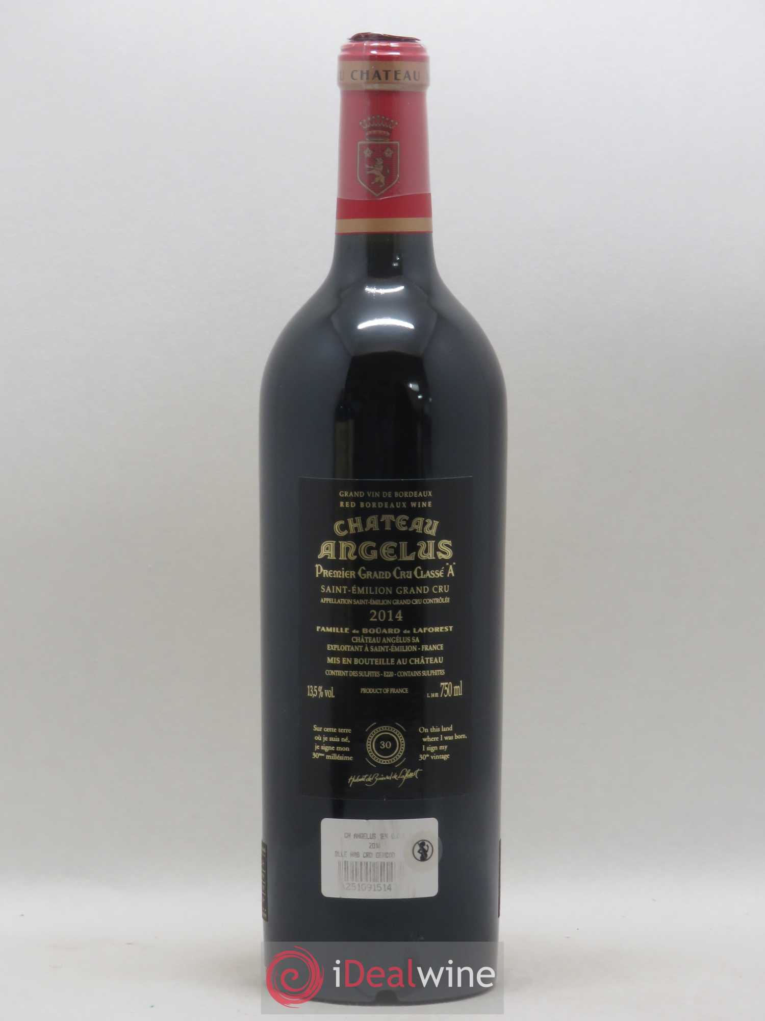 Château Angélus 1er Grand Cru Classé A 2014 - Lot de 1 bouteille - 1