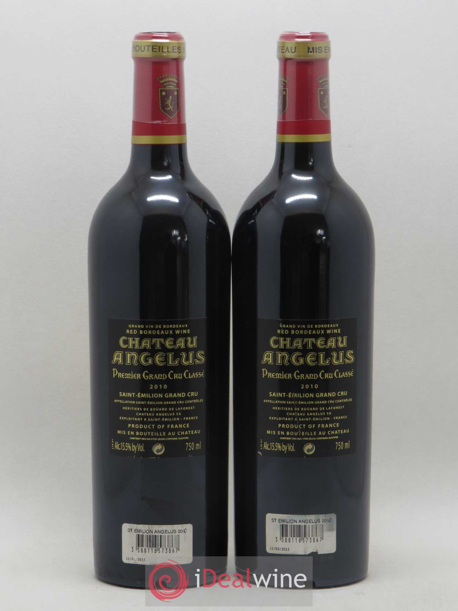 Château Angélus 1er Grand Cru Classé A 2010 - Lot de 2 bouteilles - 1