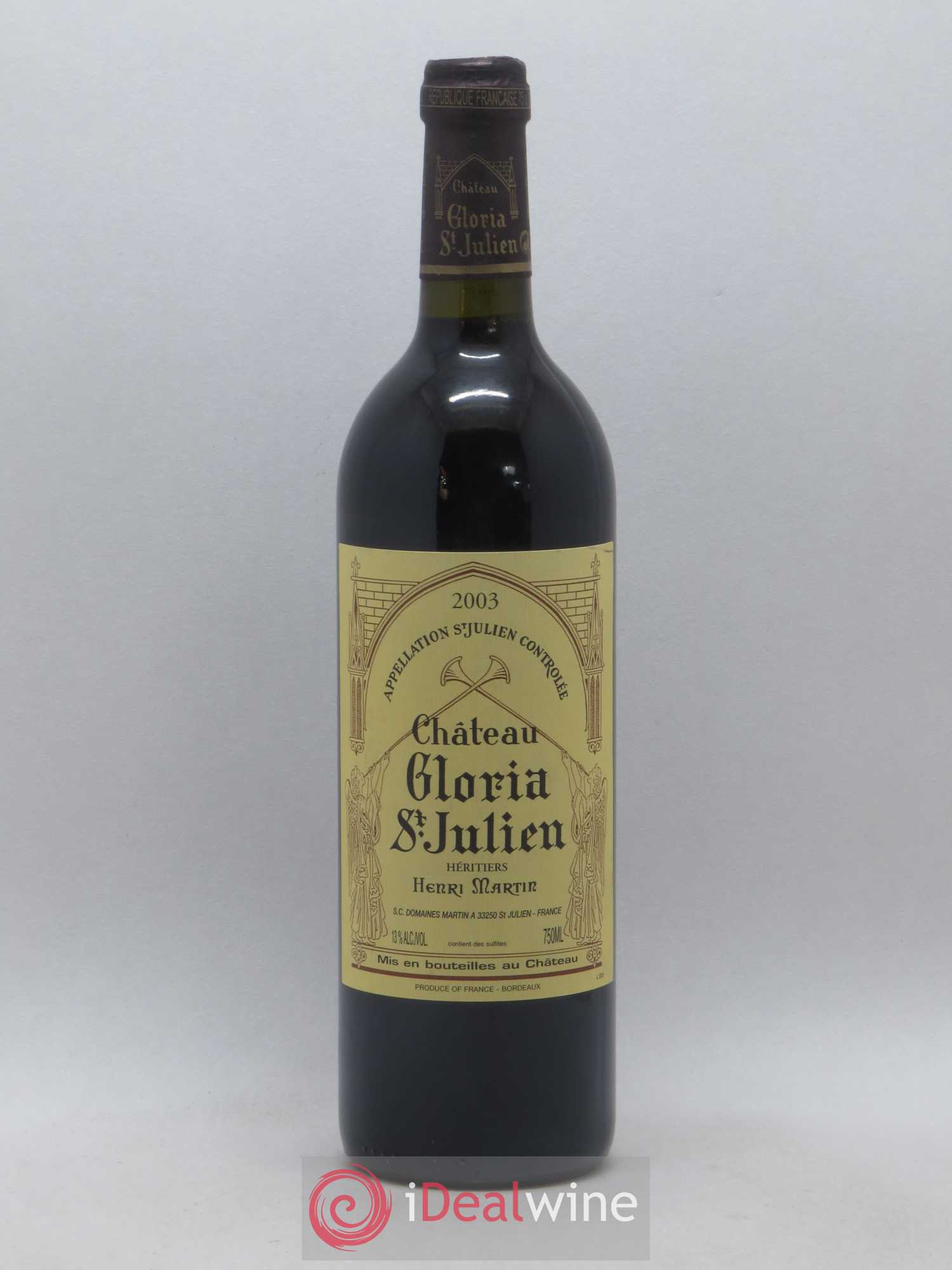 Château Gloria 2003 - Lot de 1 bouteille - 0