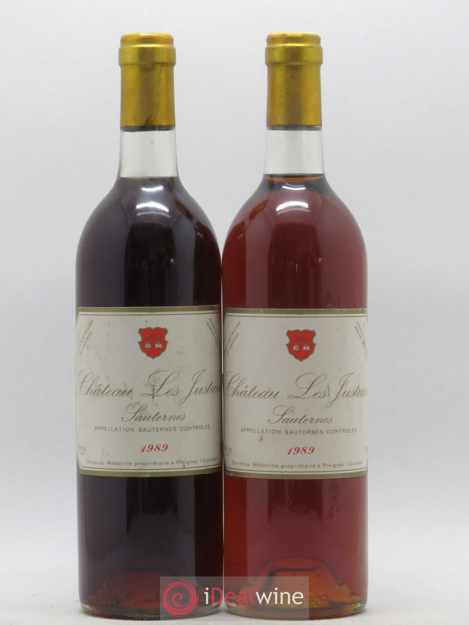 Château les Justices Cru Bourgeois 1989 - Lotto di 2 bottiglie - 0