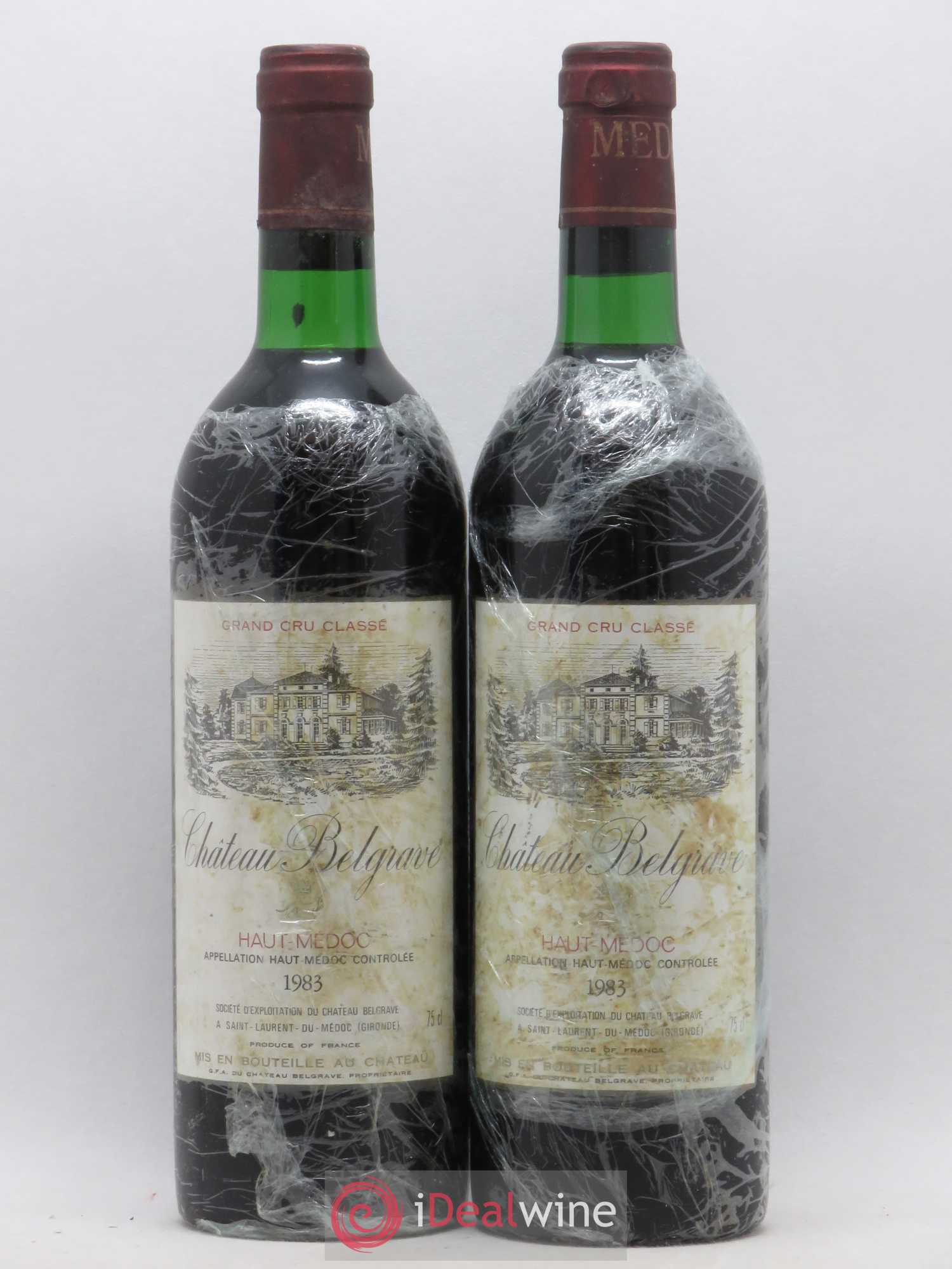 Château Belgrave 5ème Grand Cru Classé 1983 - Lot de 2 bouteilles - 0