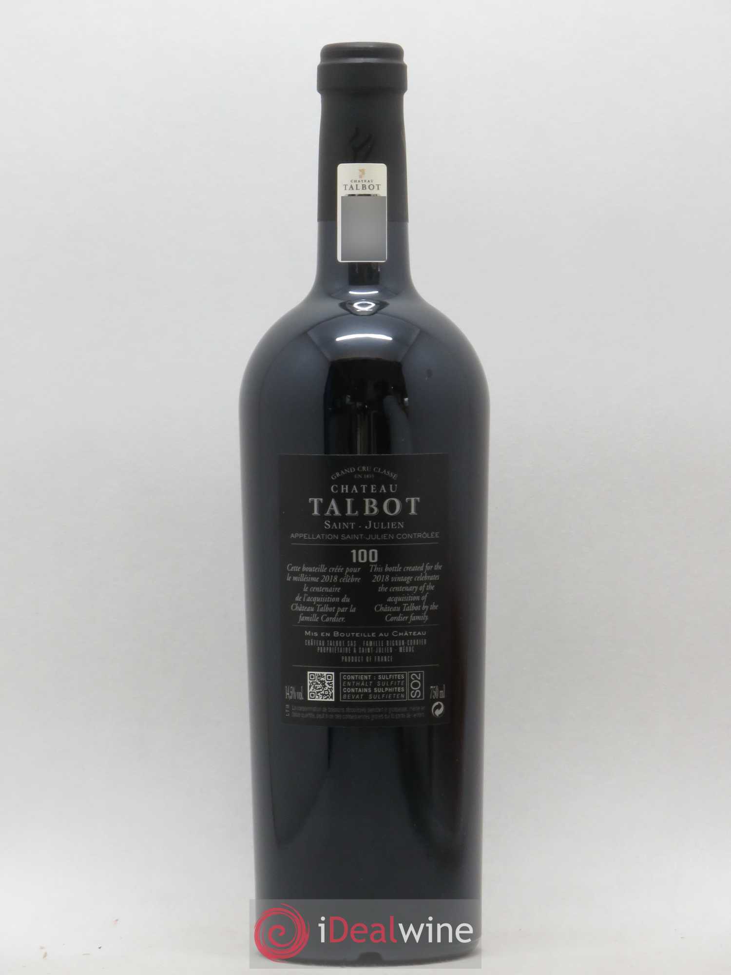 Château Talbot 4ème Grand Cru Classé 2018 - Lot de 1 bouteille - 1
