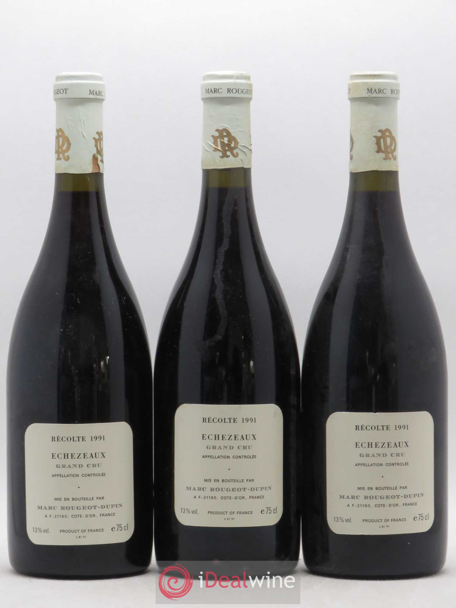 Echezeaux Grand Cru Marc Rougeot-Dupin 1991 - Lot de 3 bouteilles - 1