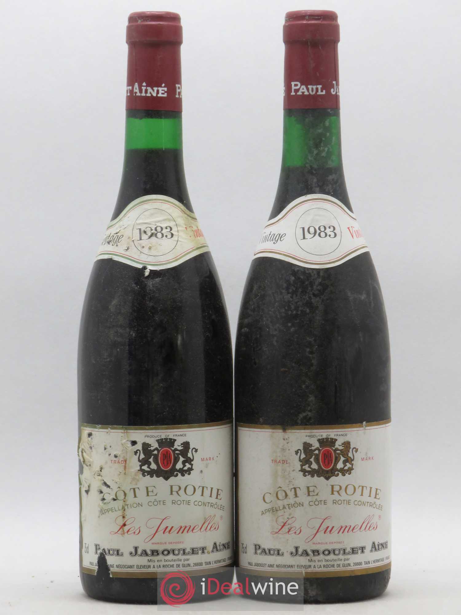 Côte-Rôtie Les Jumelles Paul Jaboulet Ainé 1983 - Lot de 2 bouteilles - 0