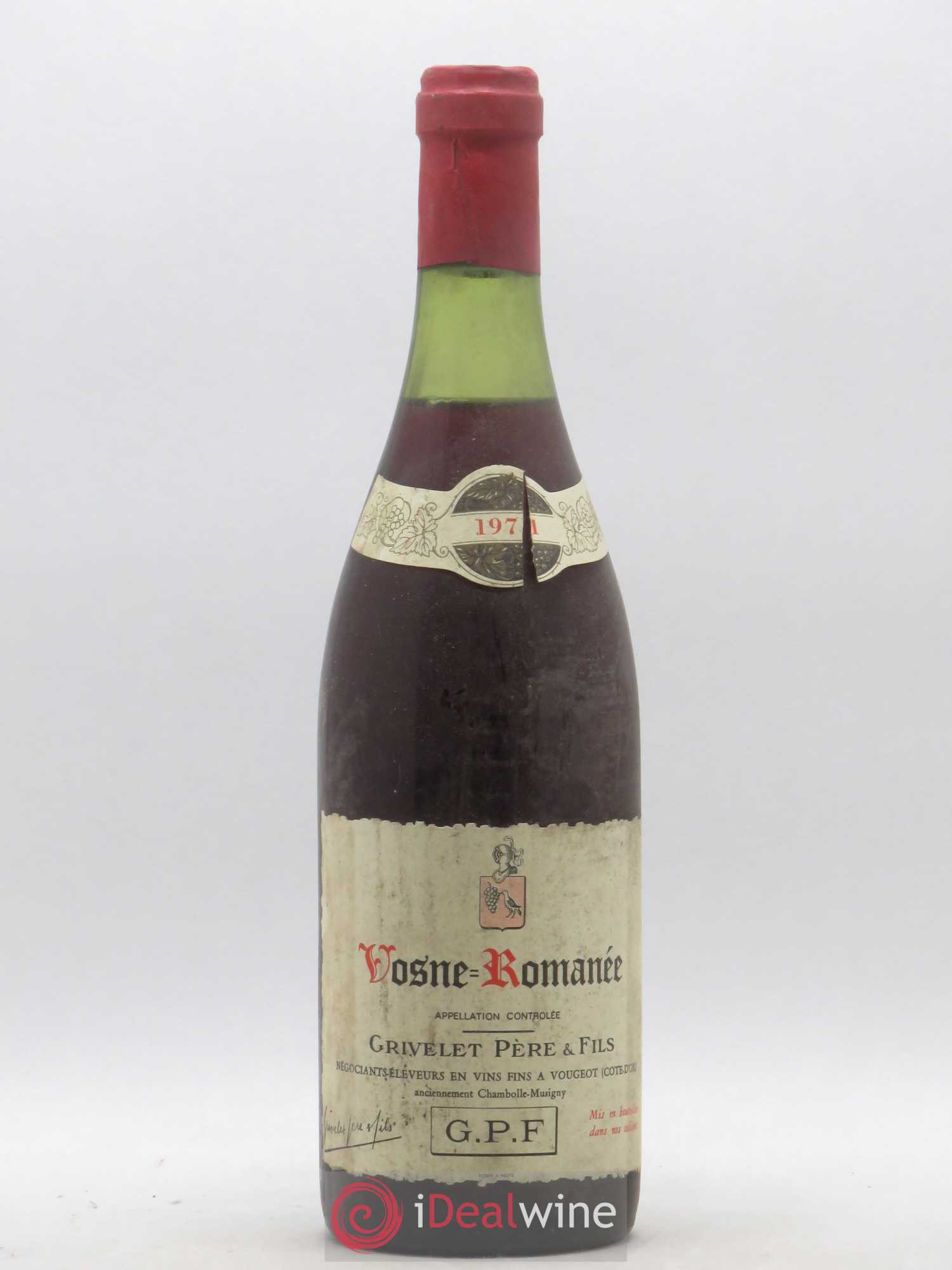 Vosne-Romanée Grivelet Père et Fils 1971 - Lot de 1 bouteille - 0