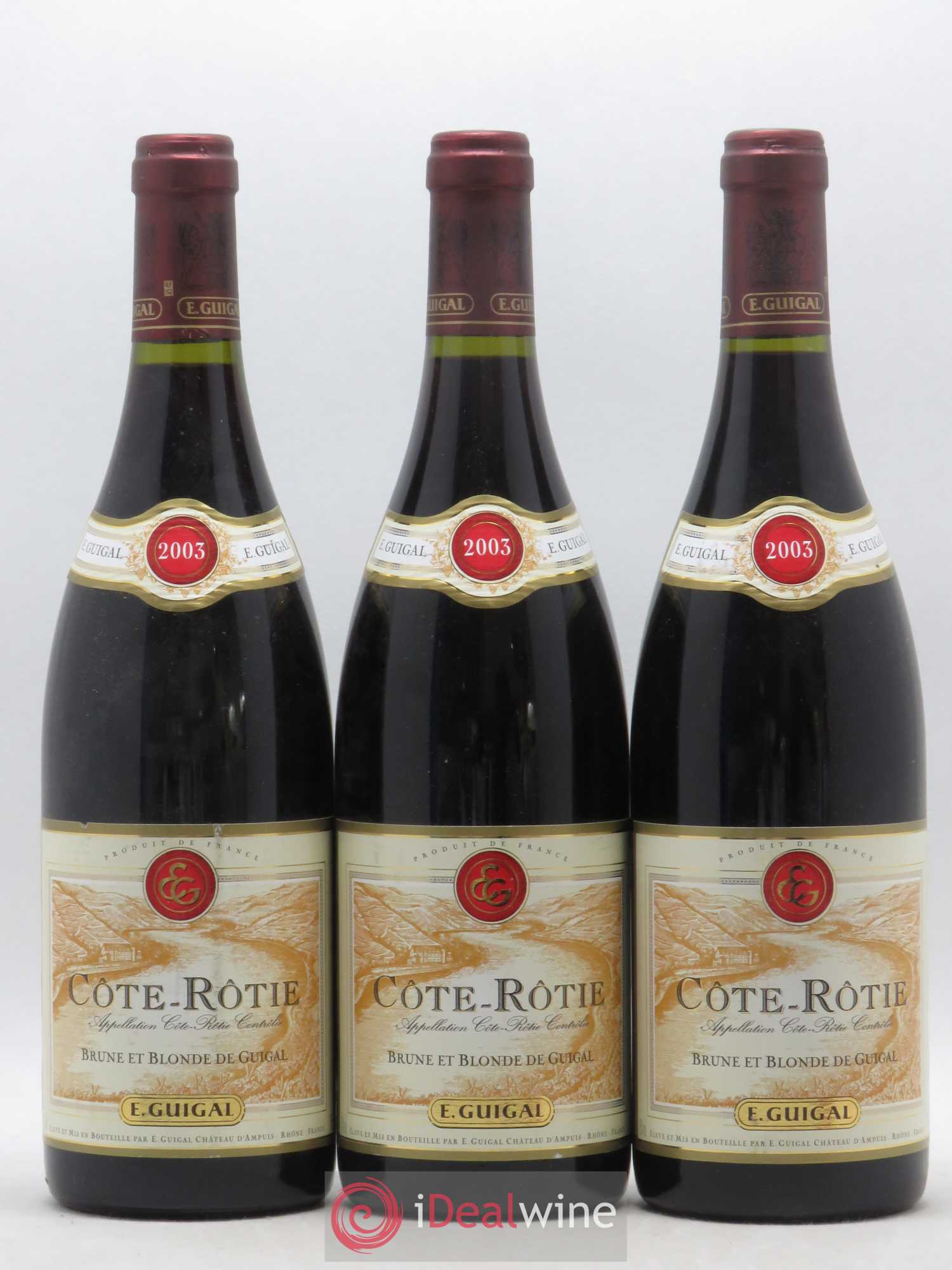 Côte-Rôtie Côtes Brune et Blonde Guigal 2003 - Lot de 3 bouteilles - 0
